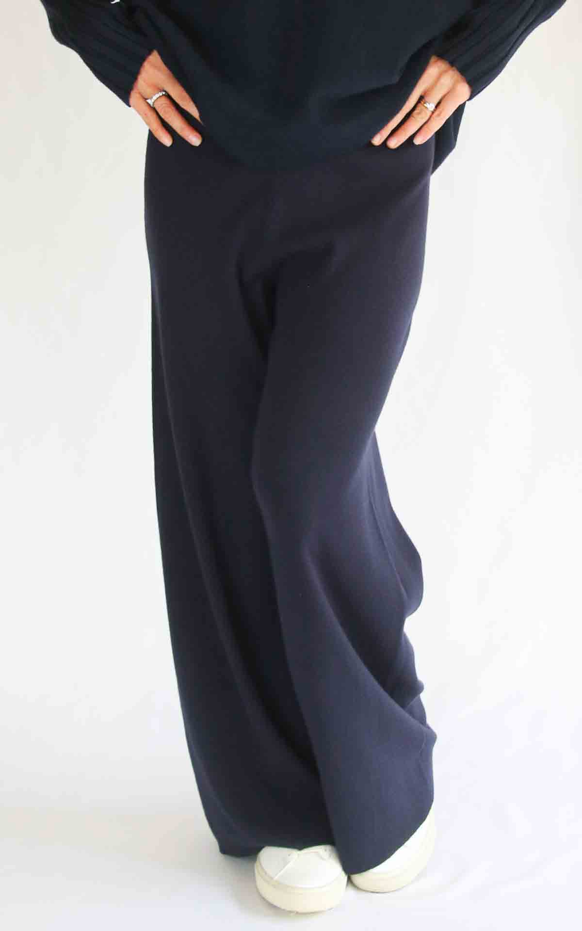 INITIAL – Pantalone in maglia – BLU