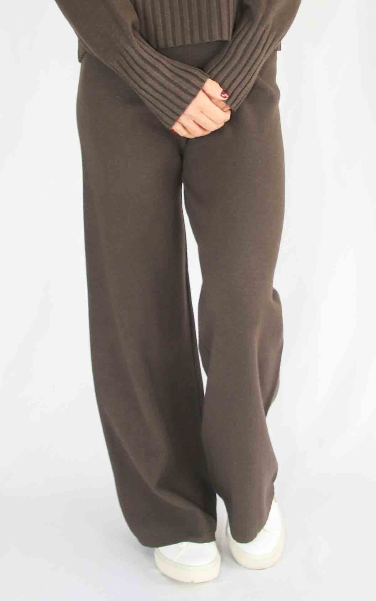 INITIAL – Pantalone in maglia – MORO