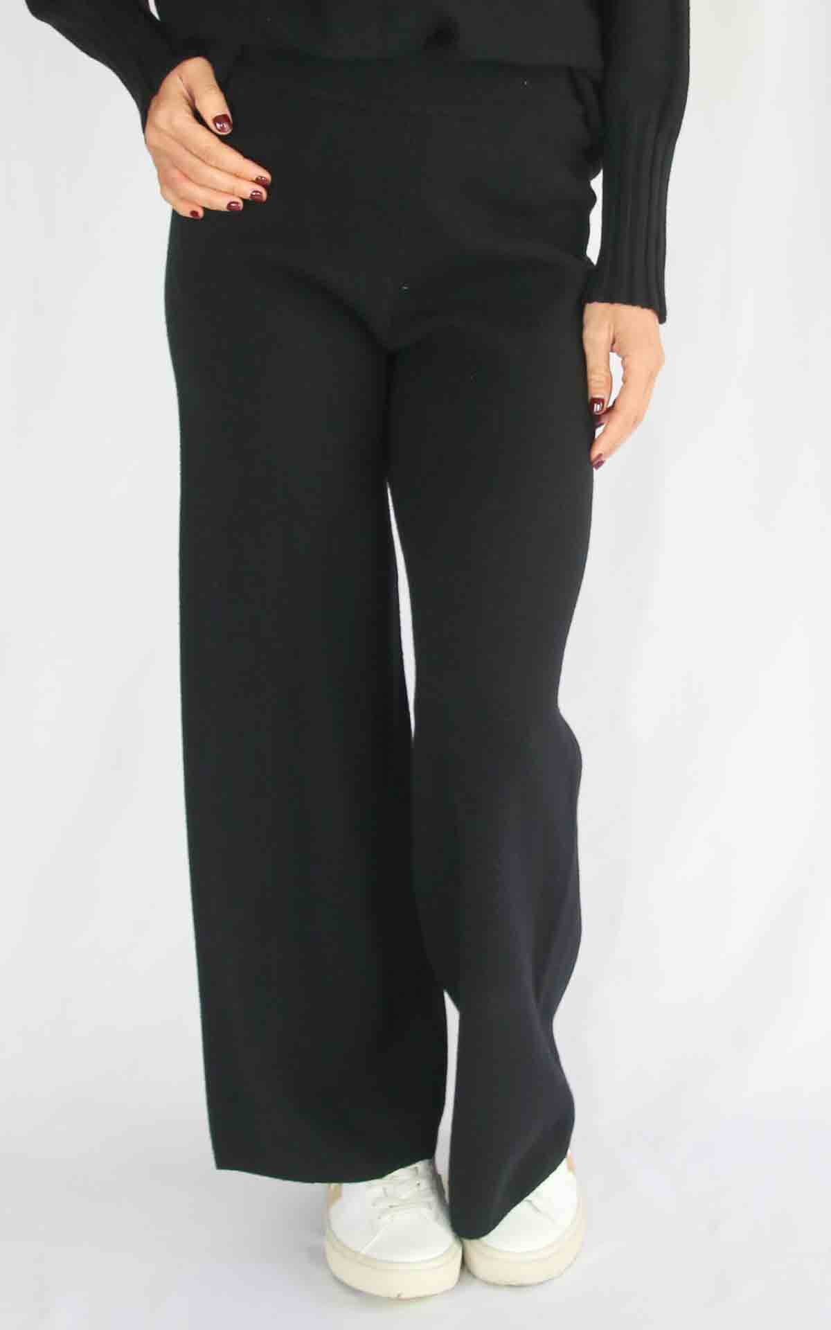 INITIAL – Pantalone in maglia – NERO
