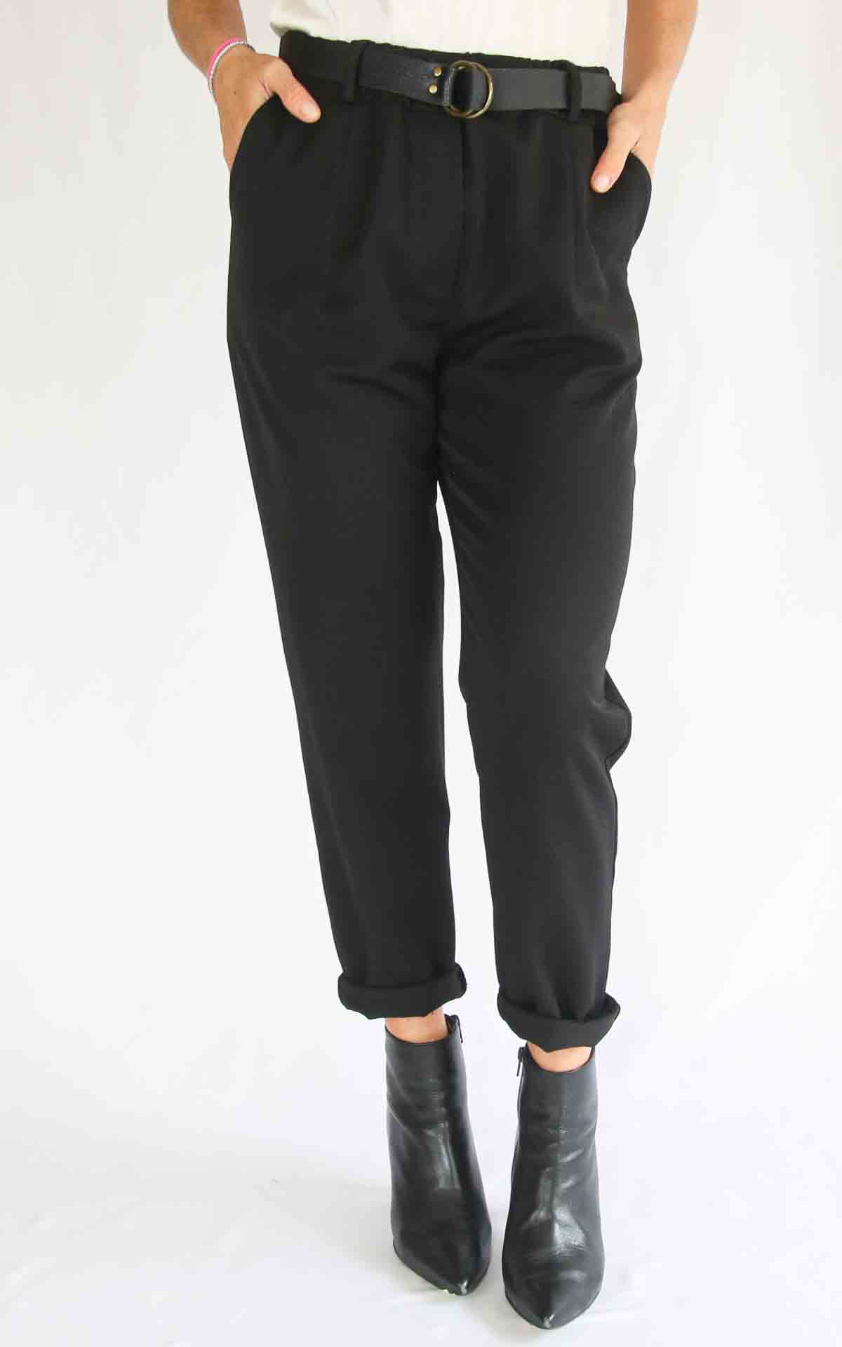 SUSYMIX - Pantalone con cintura - NERO
