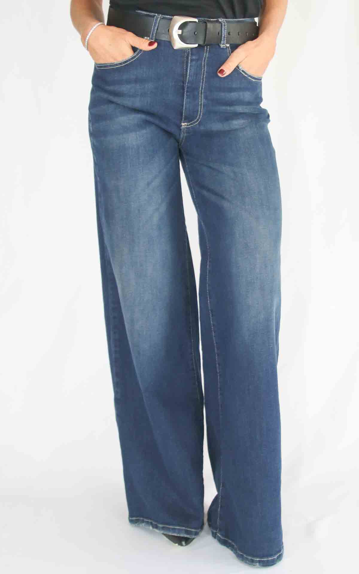 INITIAL - Jeans palazzo denim scuro - NIA BLU