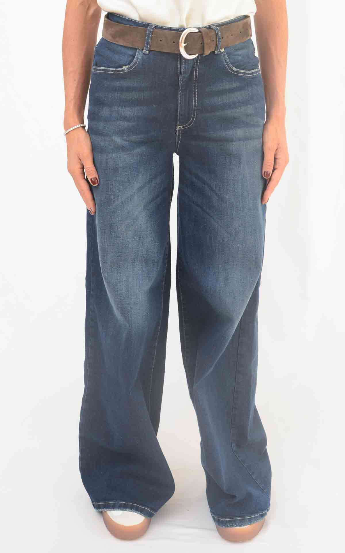 INITIAL - Jeans palazzo denim scuro - NIA BLU