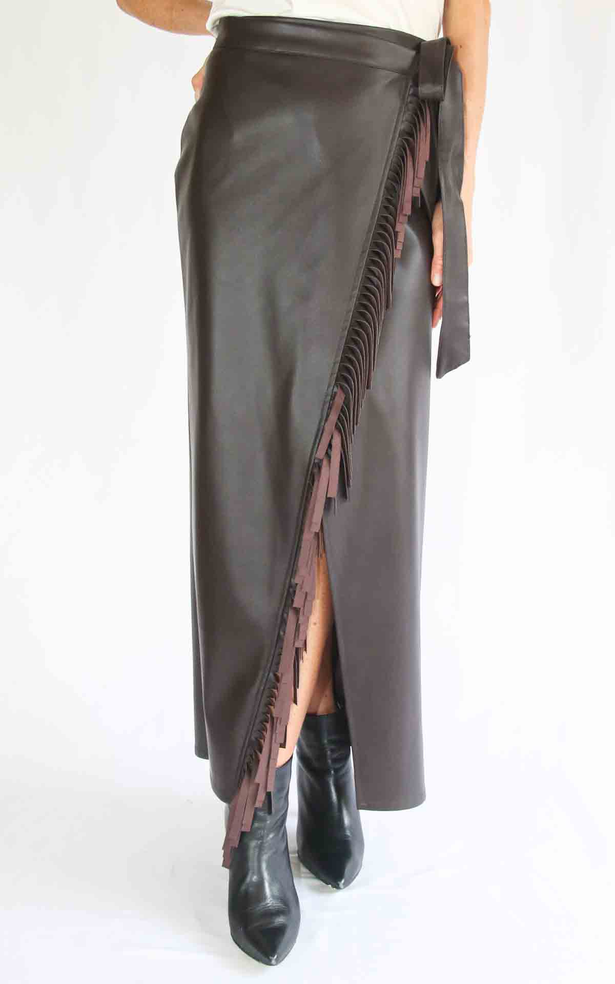 SUSYMIX - Gonna pareo ecopelle - MORO