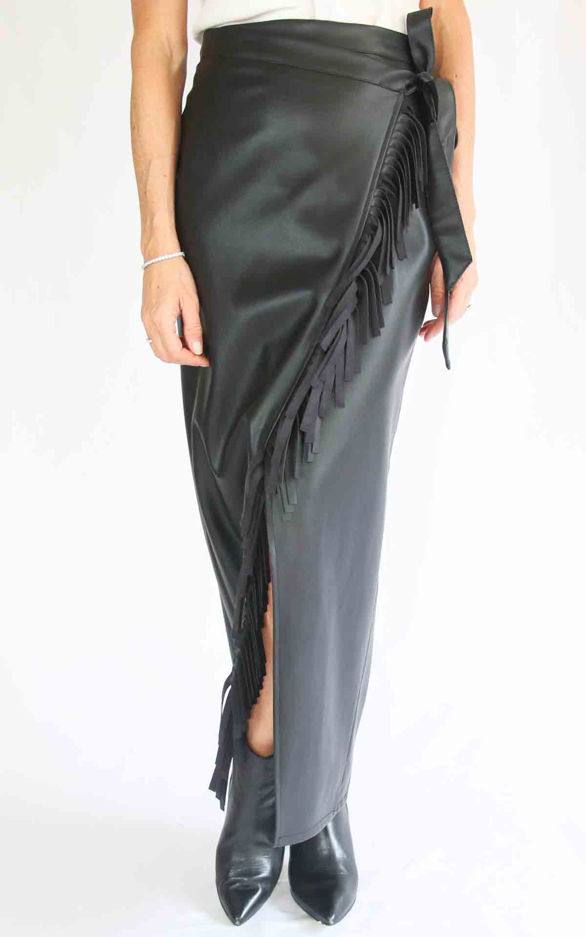 SUSYMIX - Gonna pareo ecopelle - NERO