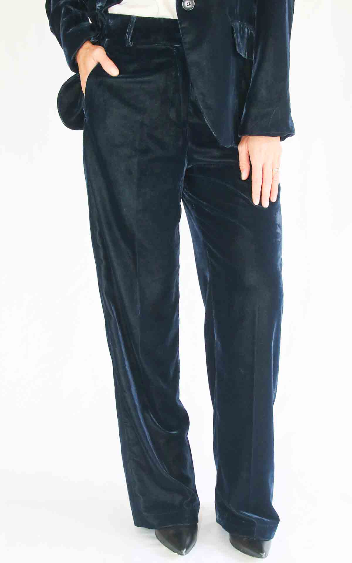 WU'SIDE - Pantalone in velluto - BLU