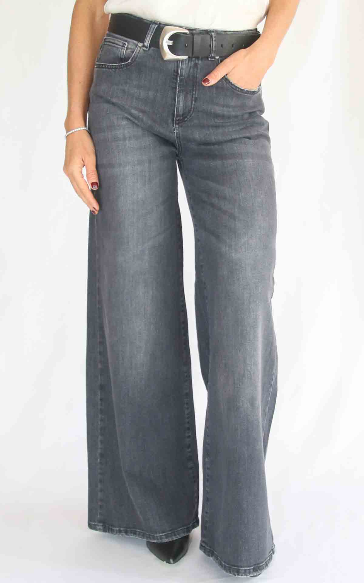 INITIAL – Jeans palazzo denim – NIA BLACK