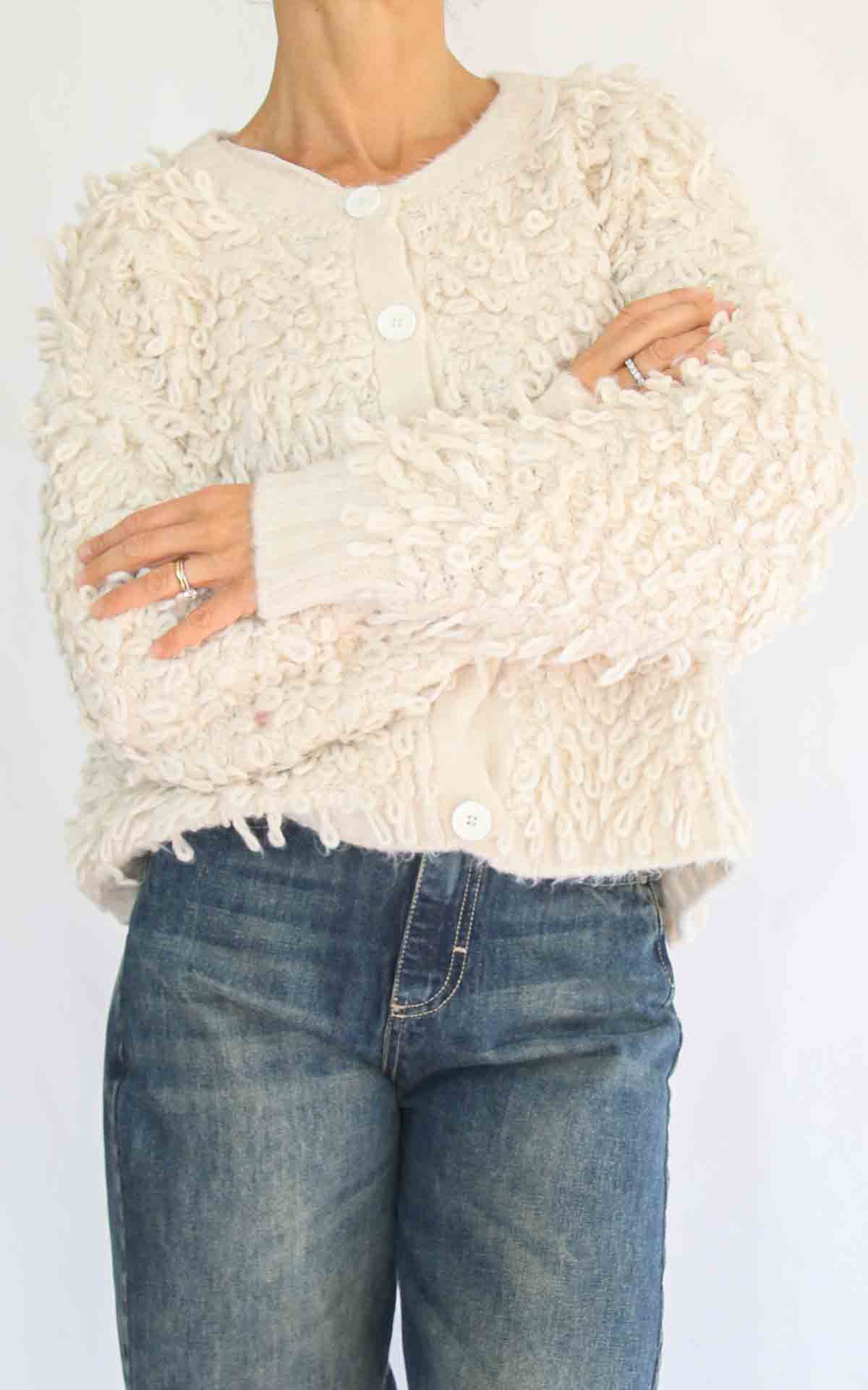 OFF-ON – Cardigan corto pelliccia – BURRO