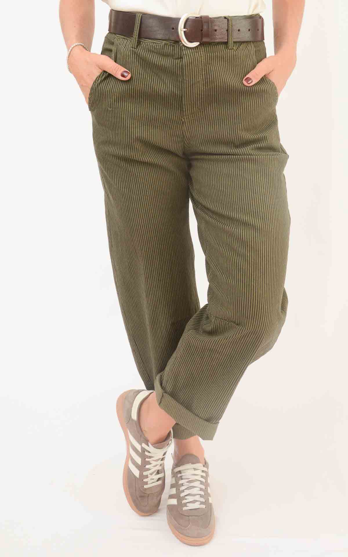 OFF-ON - Boyfriend righe - VERDE