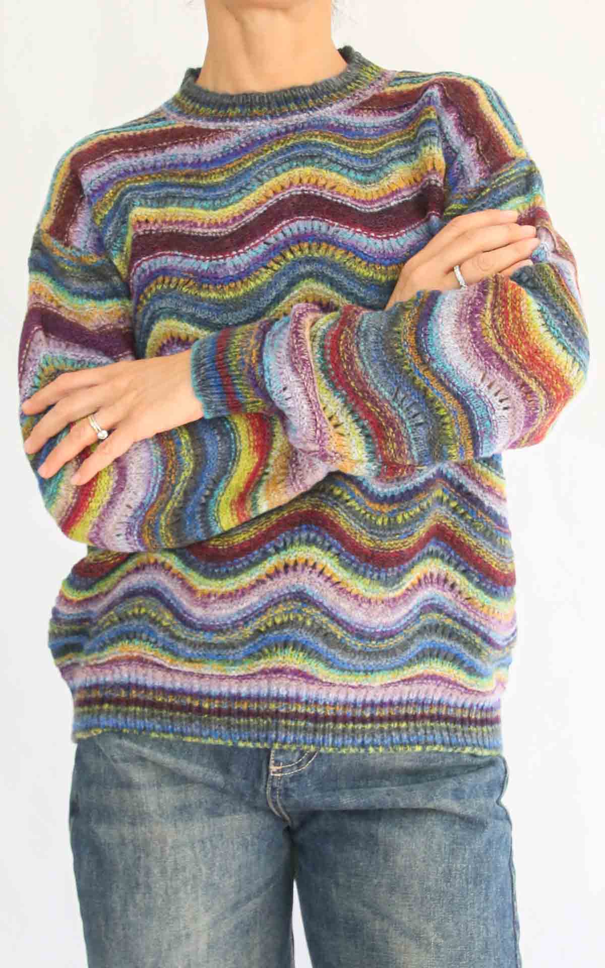 OFF- ON -Maglia multicolor – LILLA/VERDE