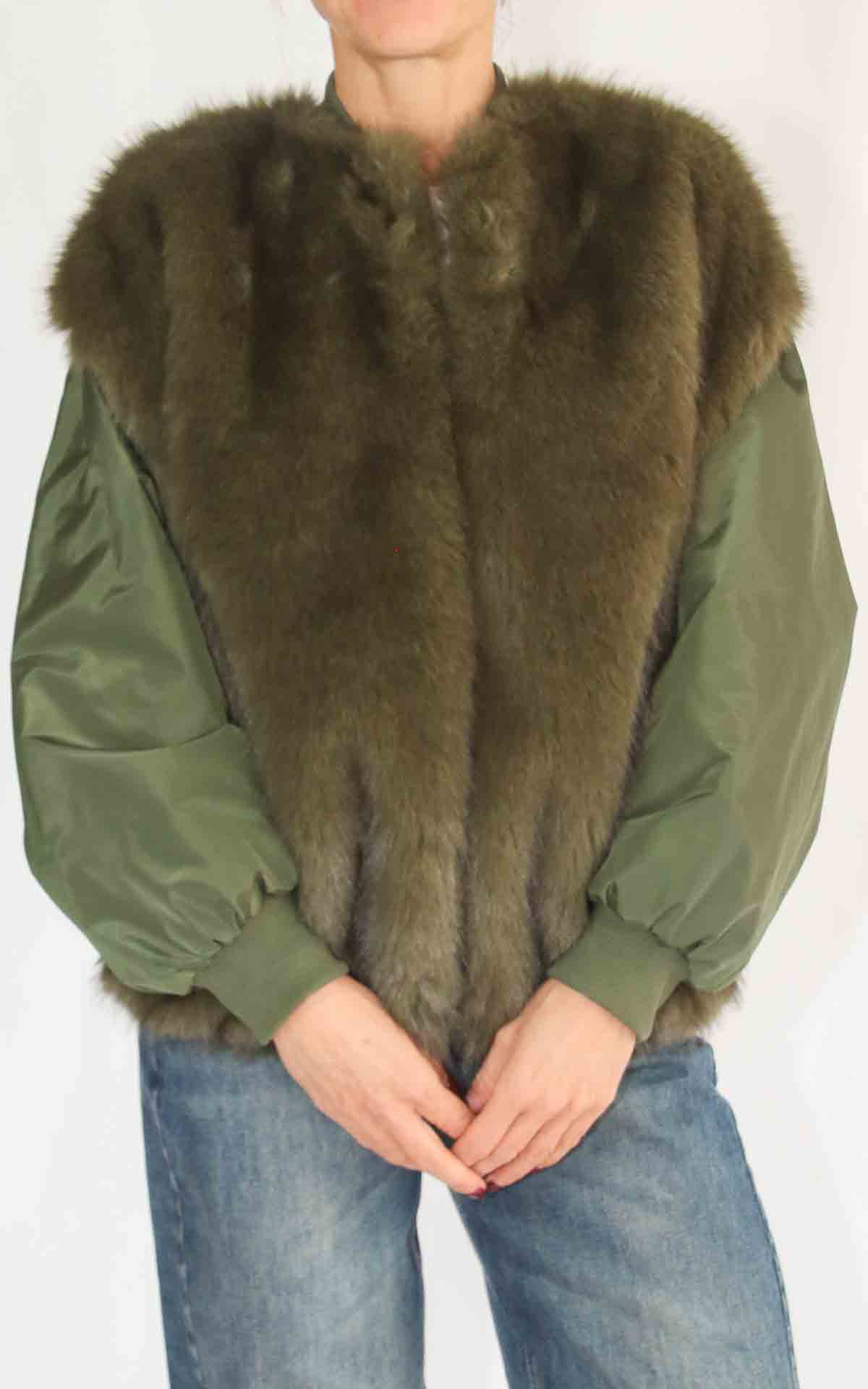 SUSY MIX – Bomber con pelliccia - VERDE MILITARE