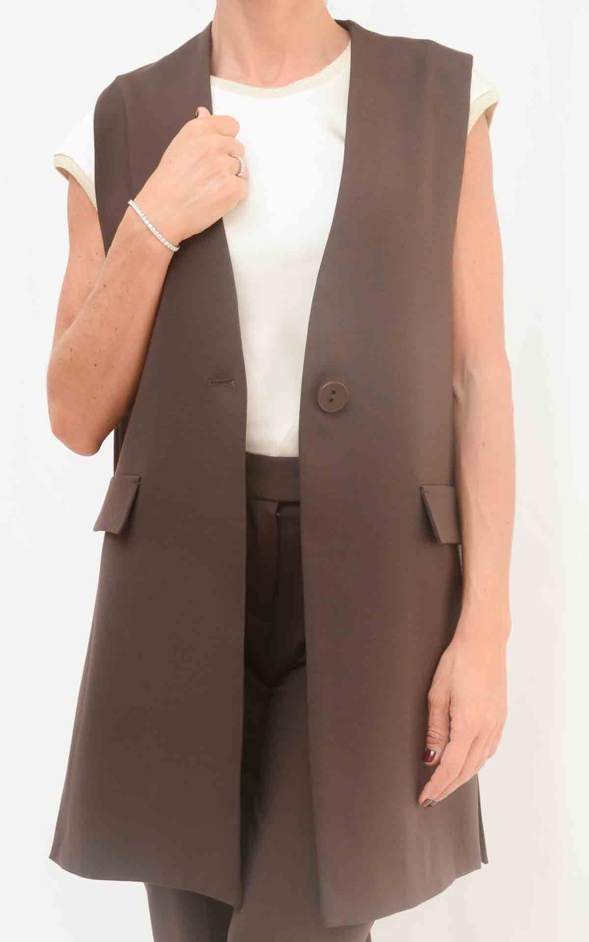 ECO - Gilet lungo punto milano - MORO
