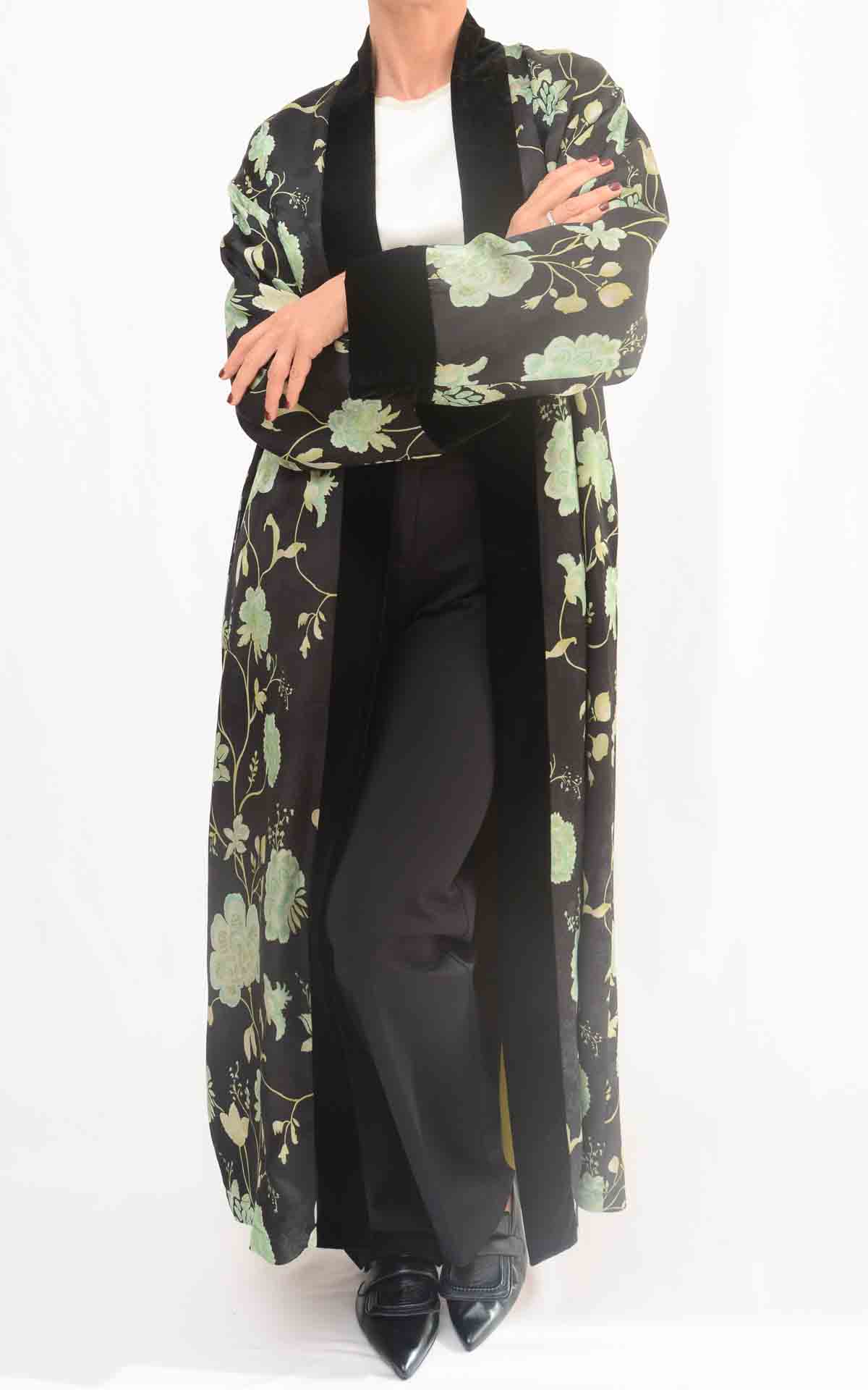 WU' SIDE - Kimono jacquard - NERO / VERDE