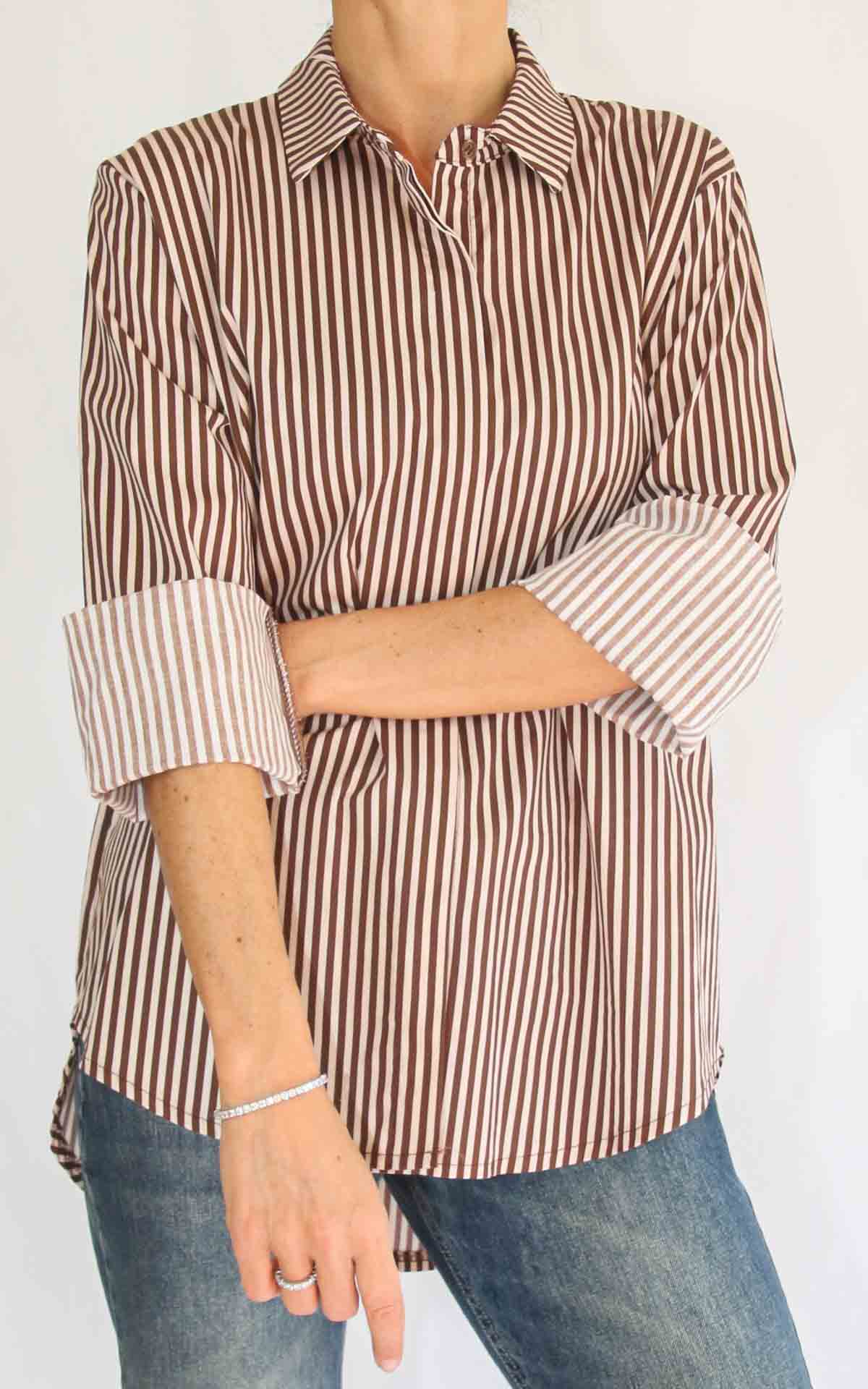 OFF-ON - Camicia riga - MORO