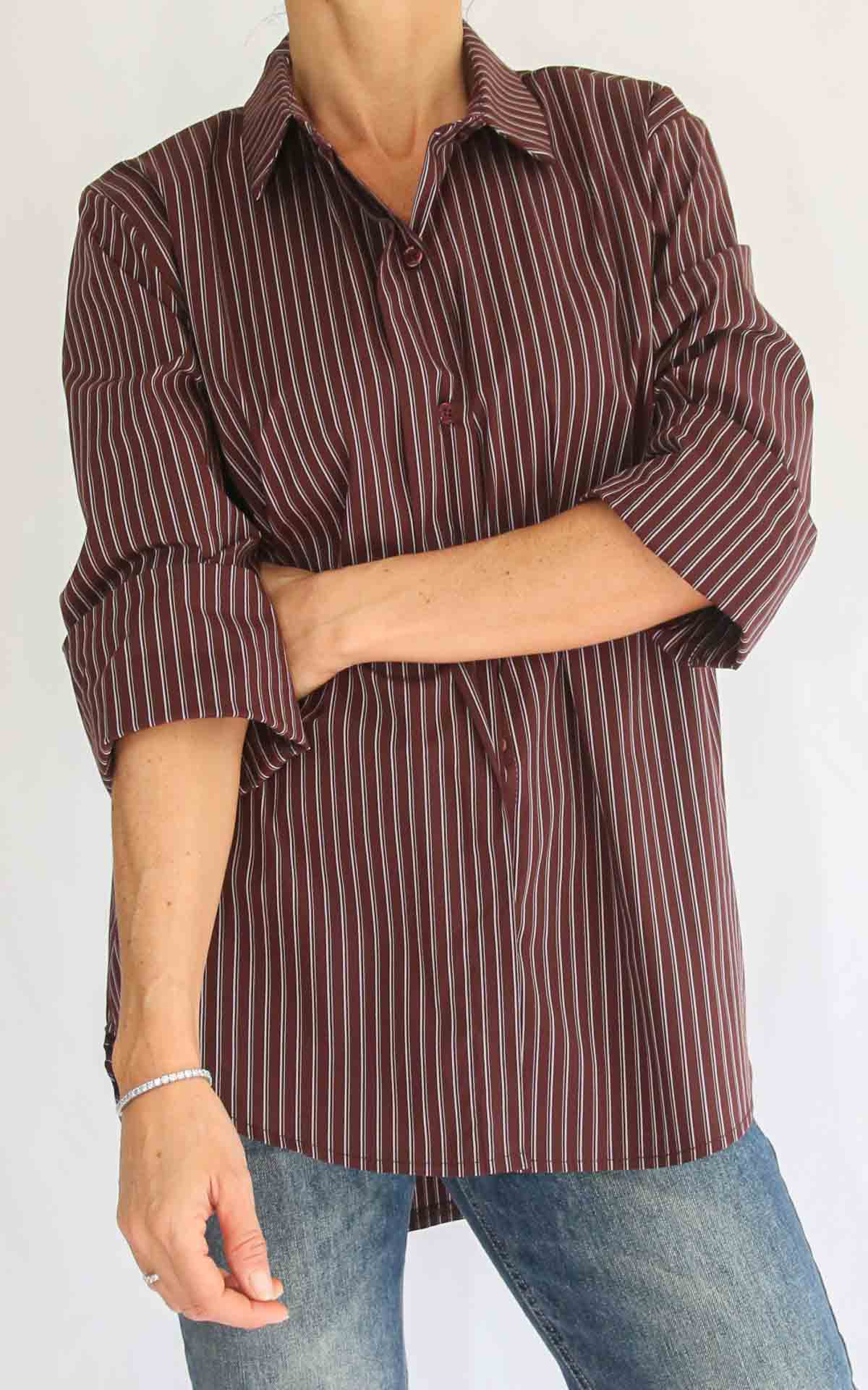 OFF-ON - Camicia doppia riga - MORO