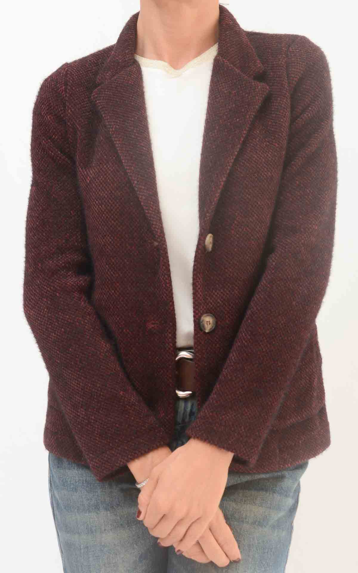 SUSAN DI - Giacca lavorata ciniglia - BURGUNDY