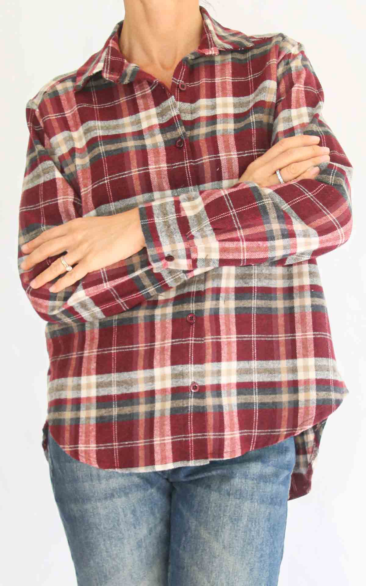 OFF-ON - Camicia quadri - BORGOGNA