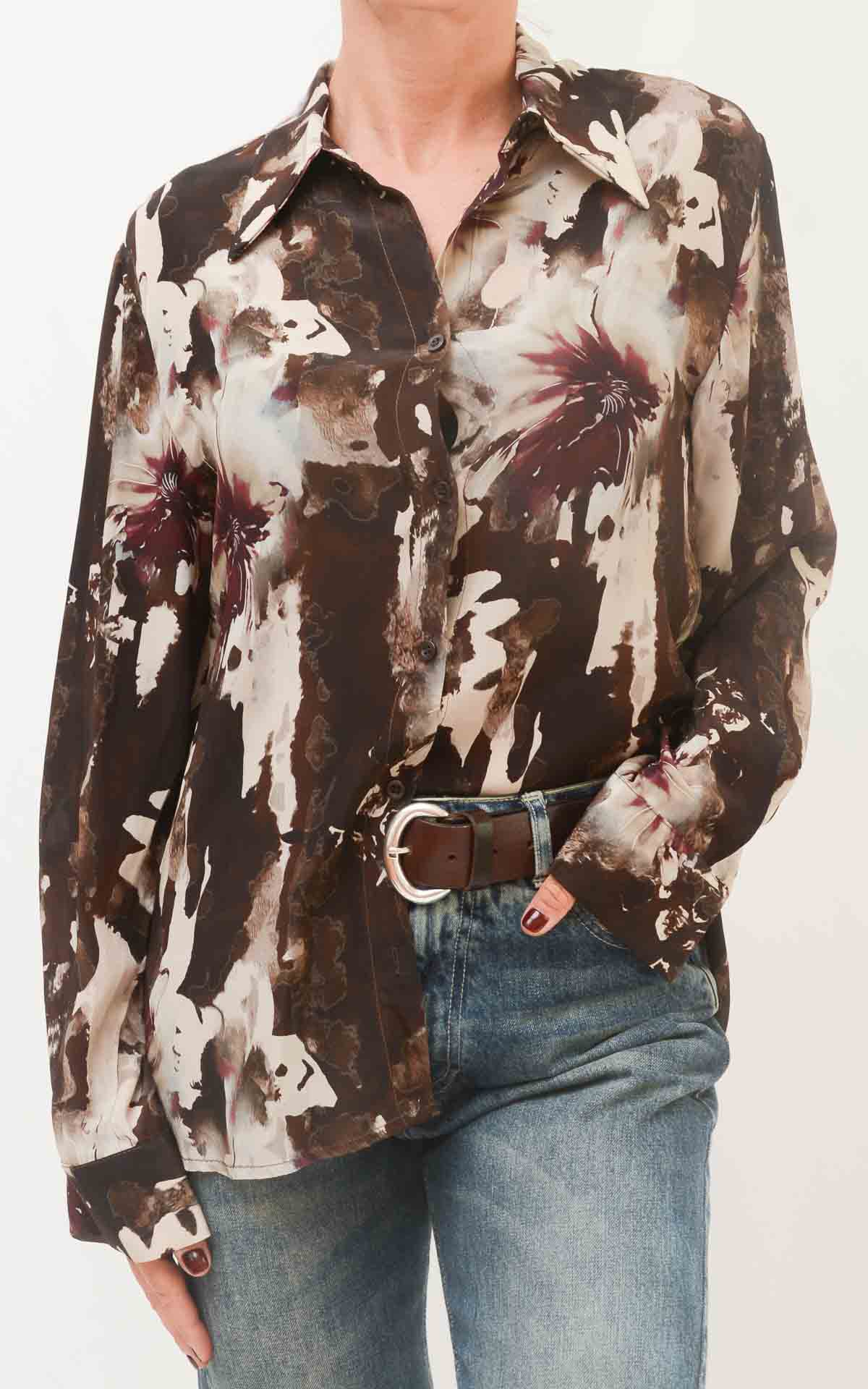 INITIAL - Camicia fantasia - MORO