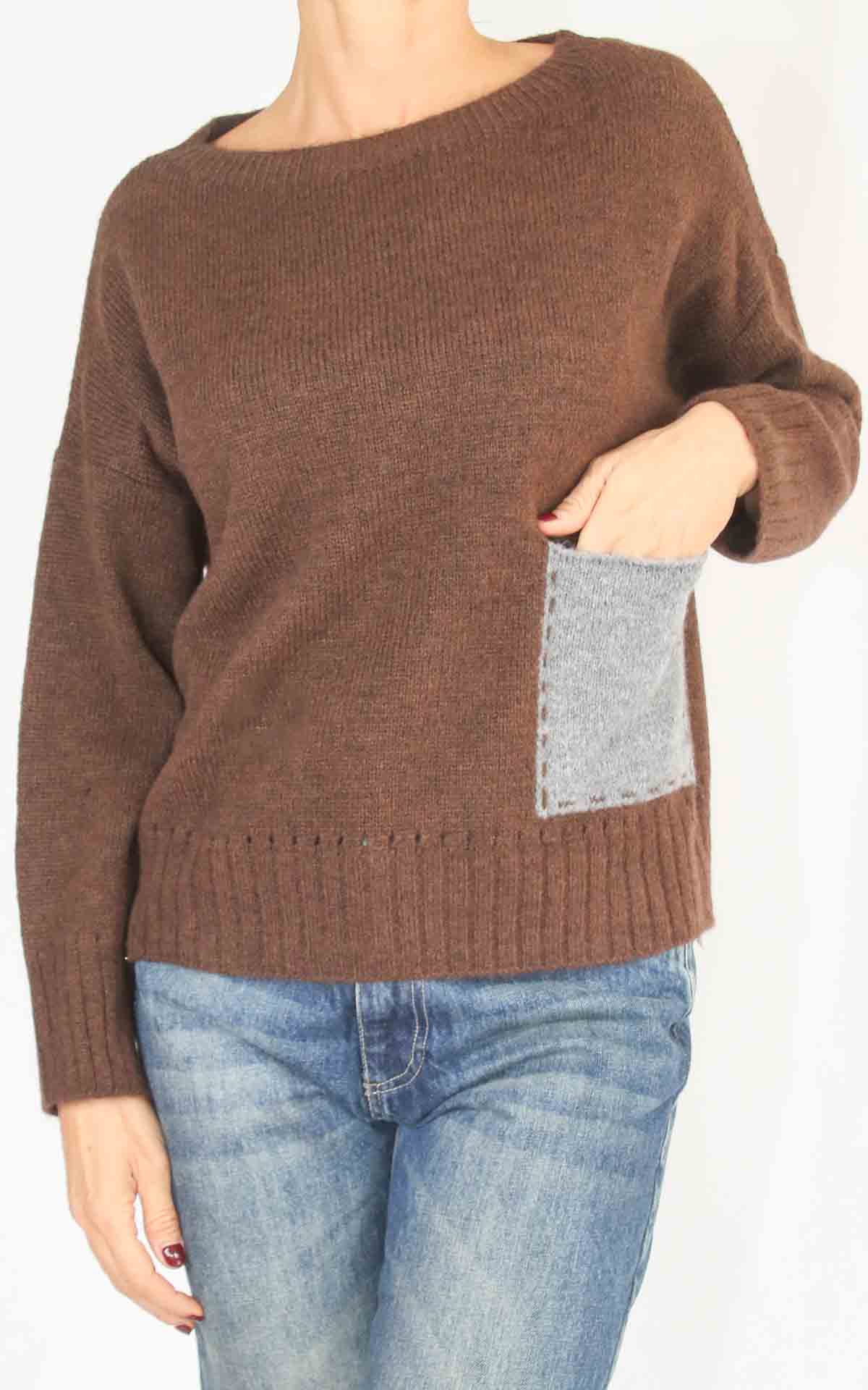 OFF-ON – Maglia con tasca – MORO