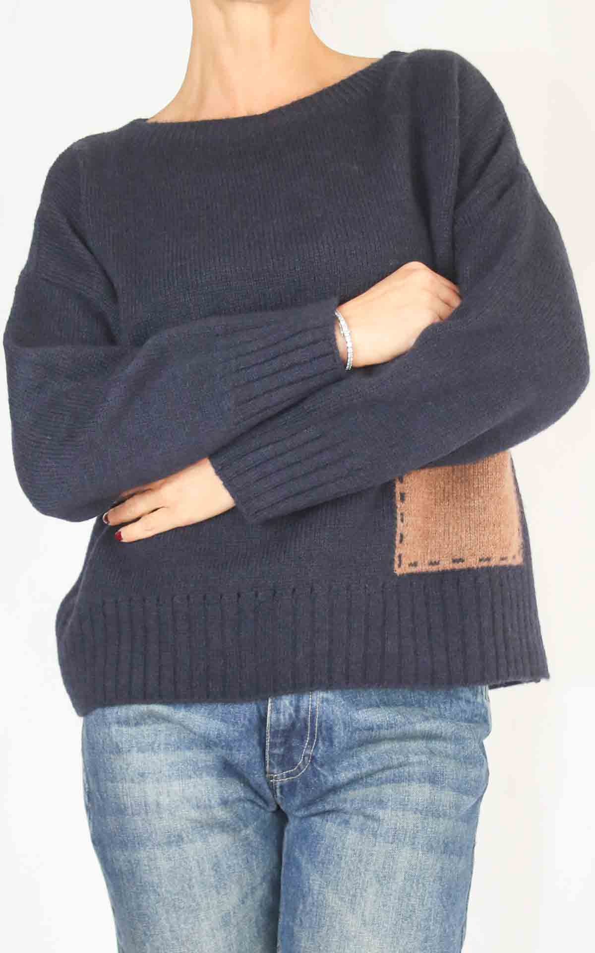 OFF-ON – Maglia con tasca – BLU
