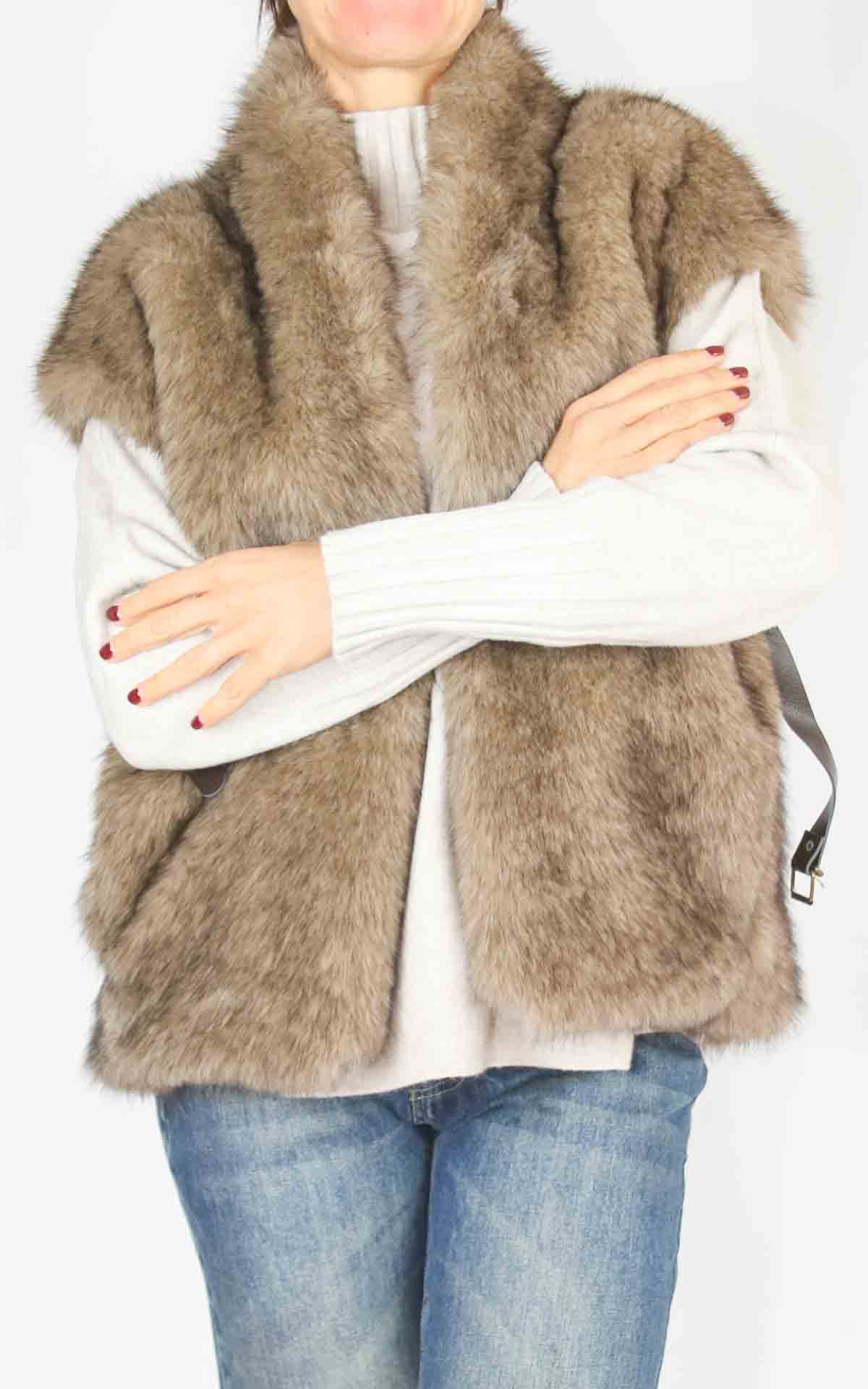 SUSY MIX – Gilet ecopelliccia - CAMMELLO