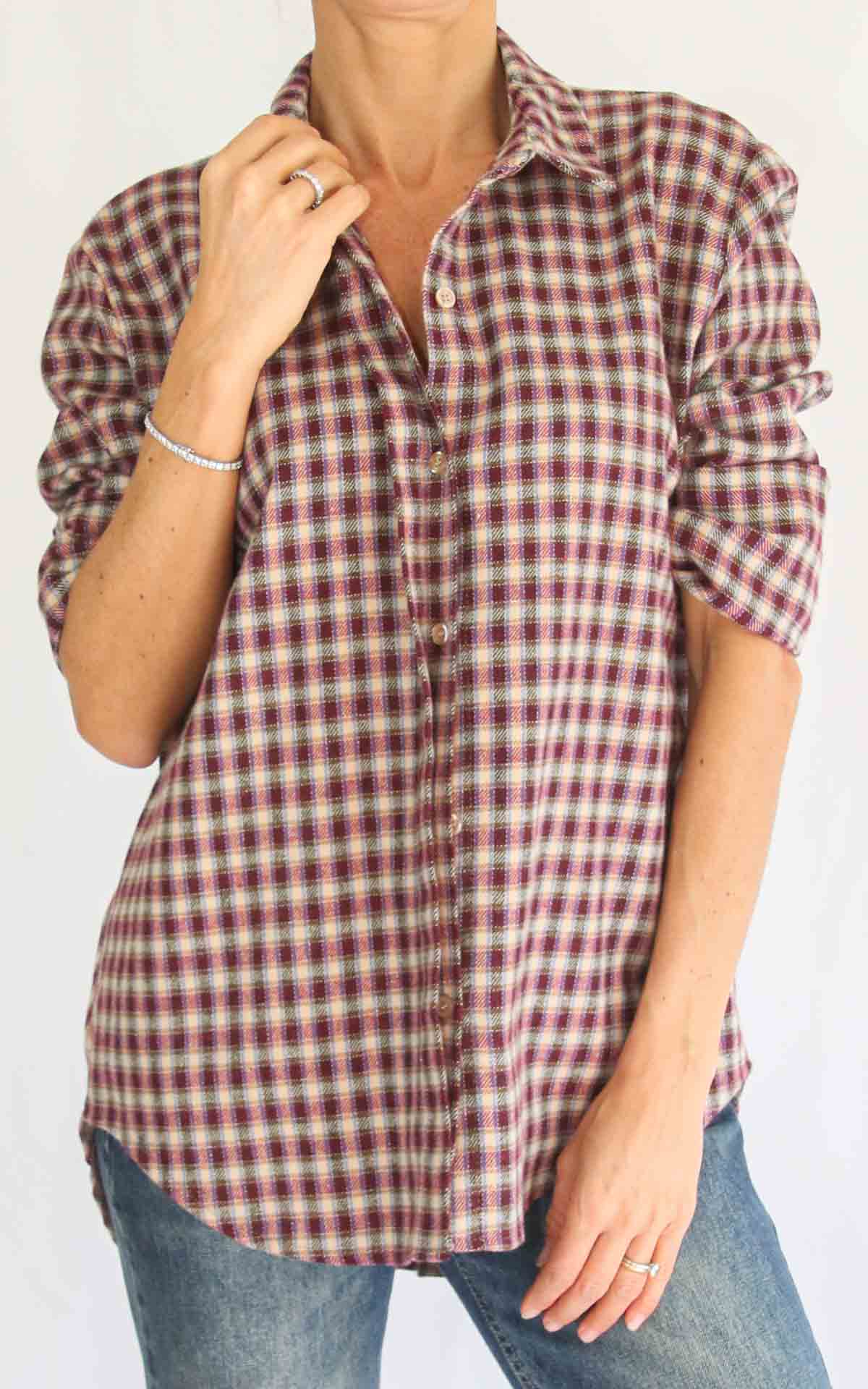 OFF-ON - Camicia madras - BORDEAUX