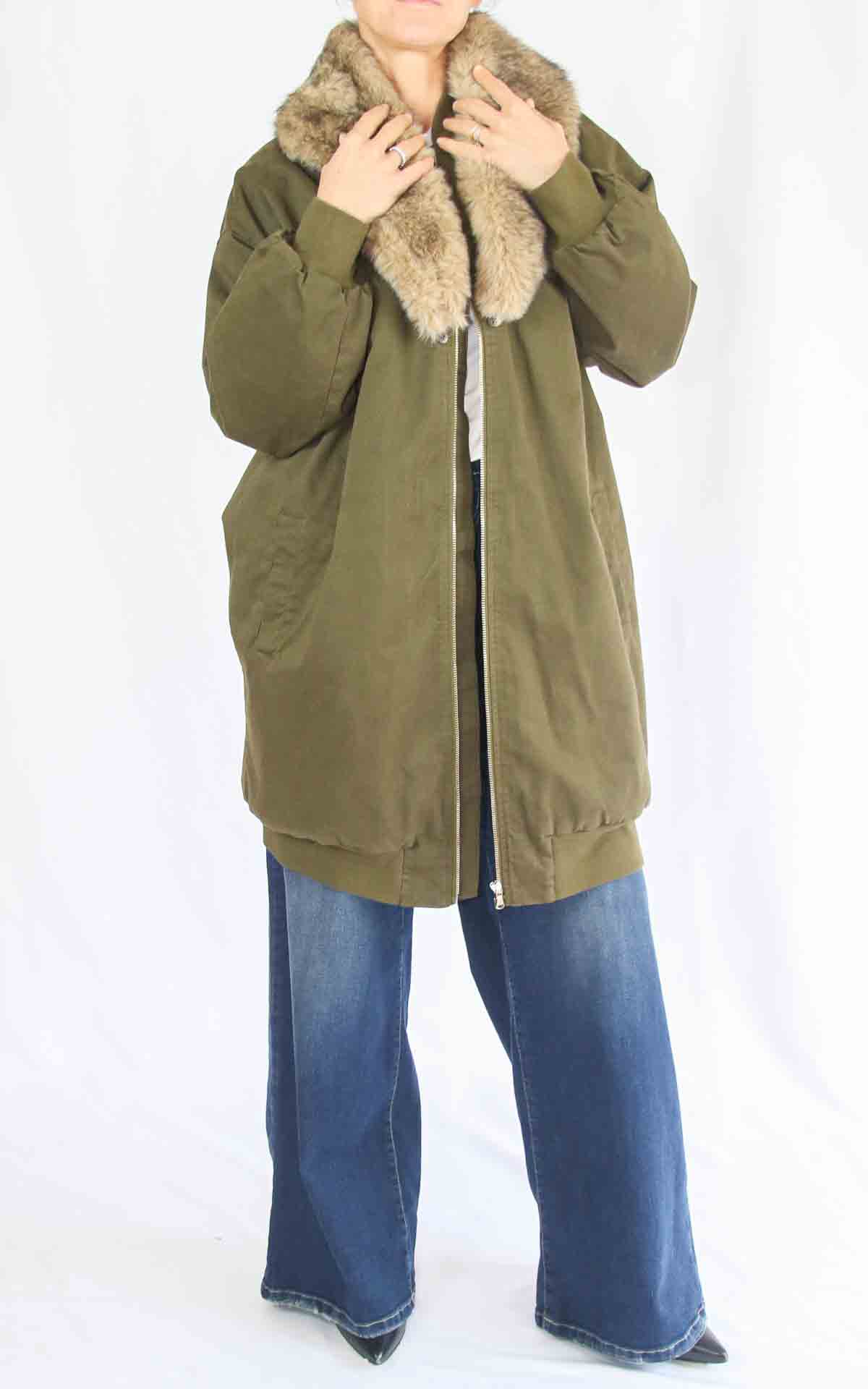 SUSY MIX – Bomber lungo – VERDE MILITARE