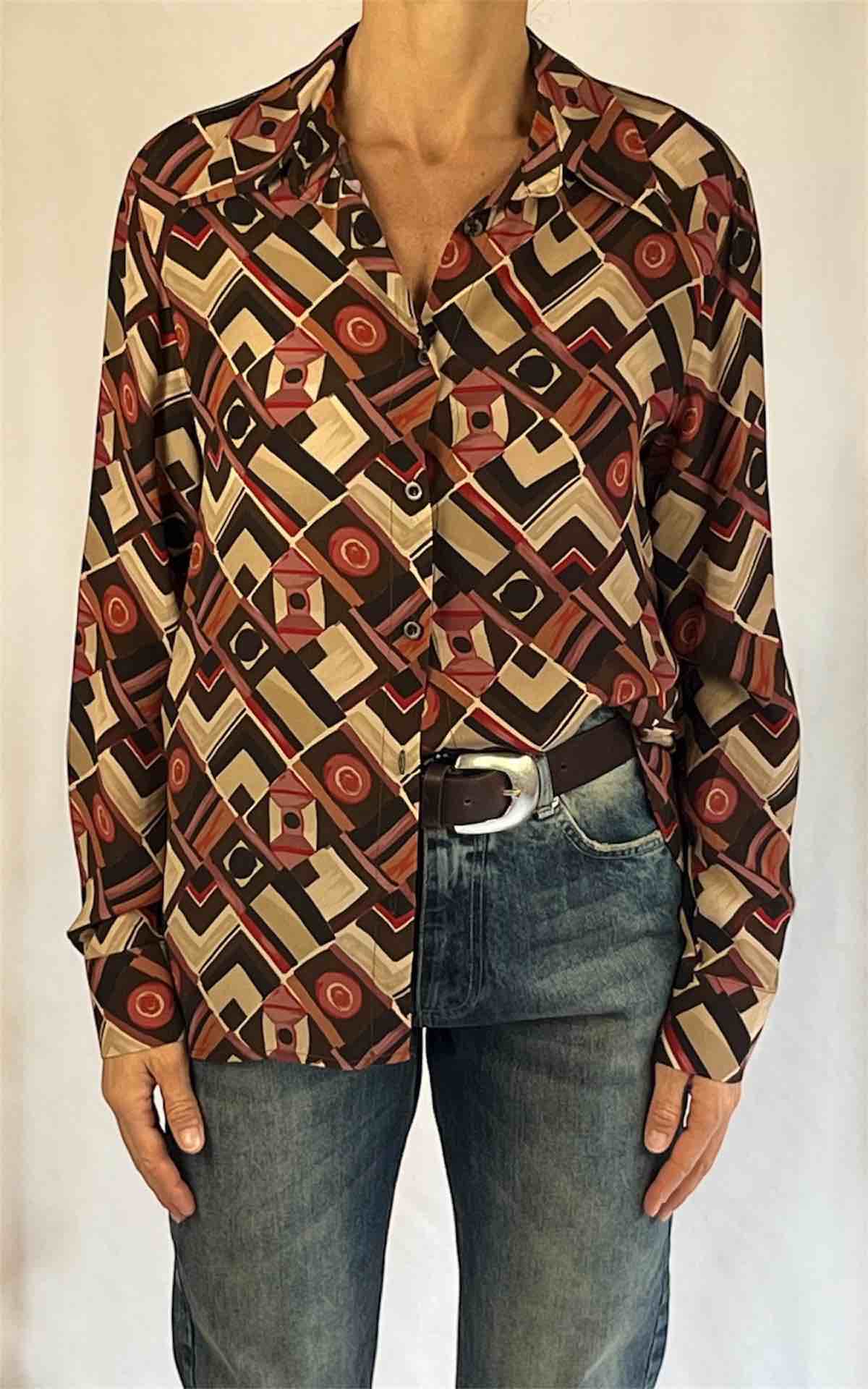 INITIAL - Camicia viscosa LIA - ROSA