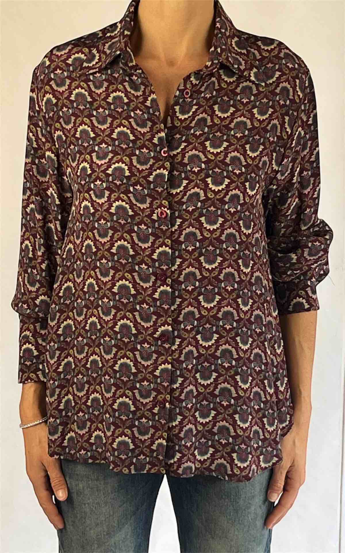 INITIAL - Camicia viscosa LIA - BORGOGNA