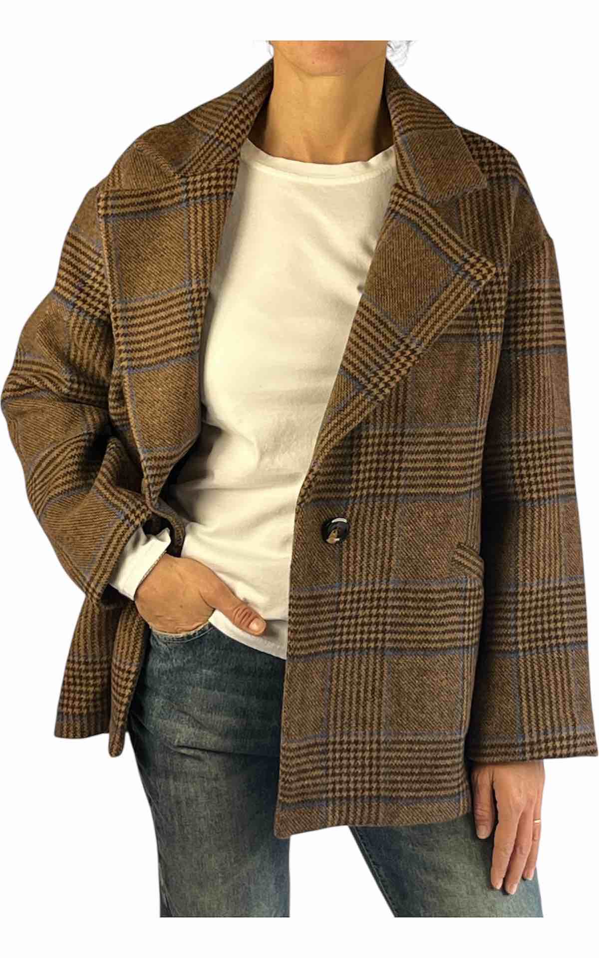 OFF-ON - Giacca check - BEIGE