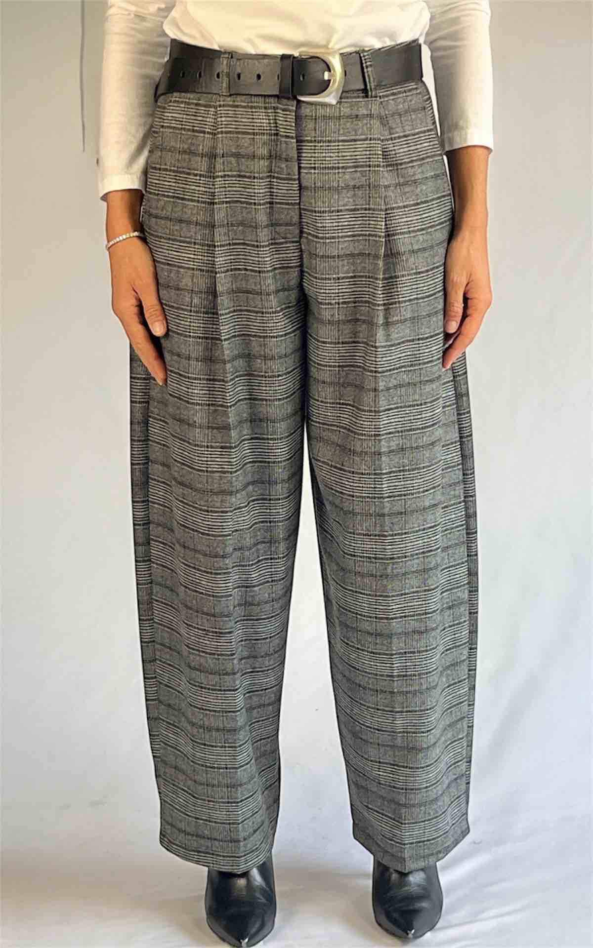 OFF-ON - Pantalone check - GRIGIO