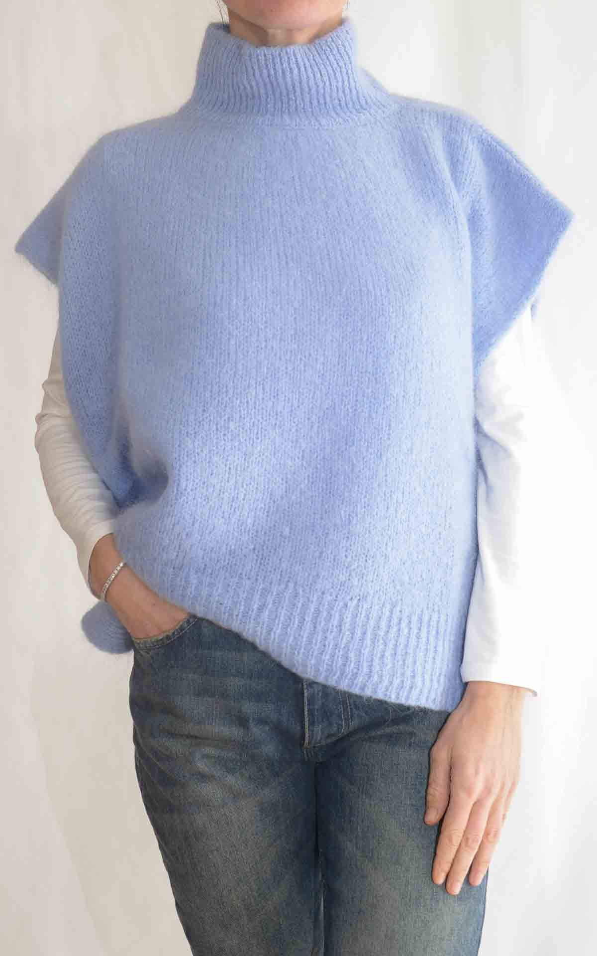 OFF-ON - Gilet lupetto over - CELESTE