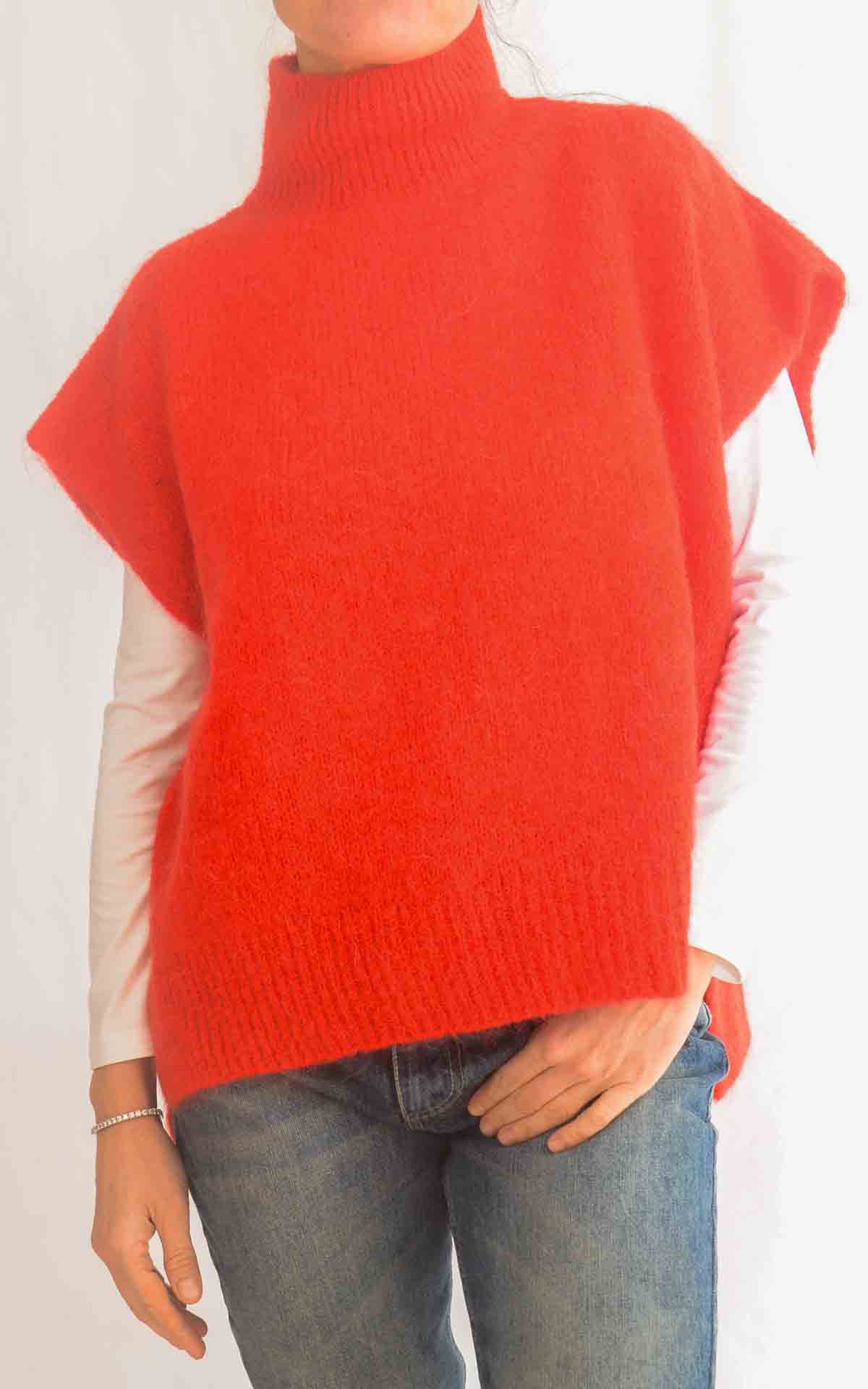 OFF-ON - Gilet lupetto over - ROSSO