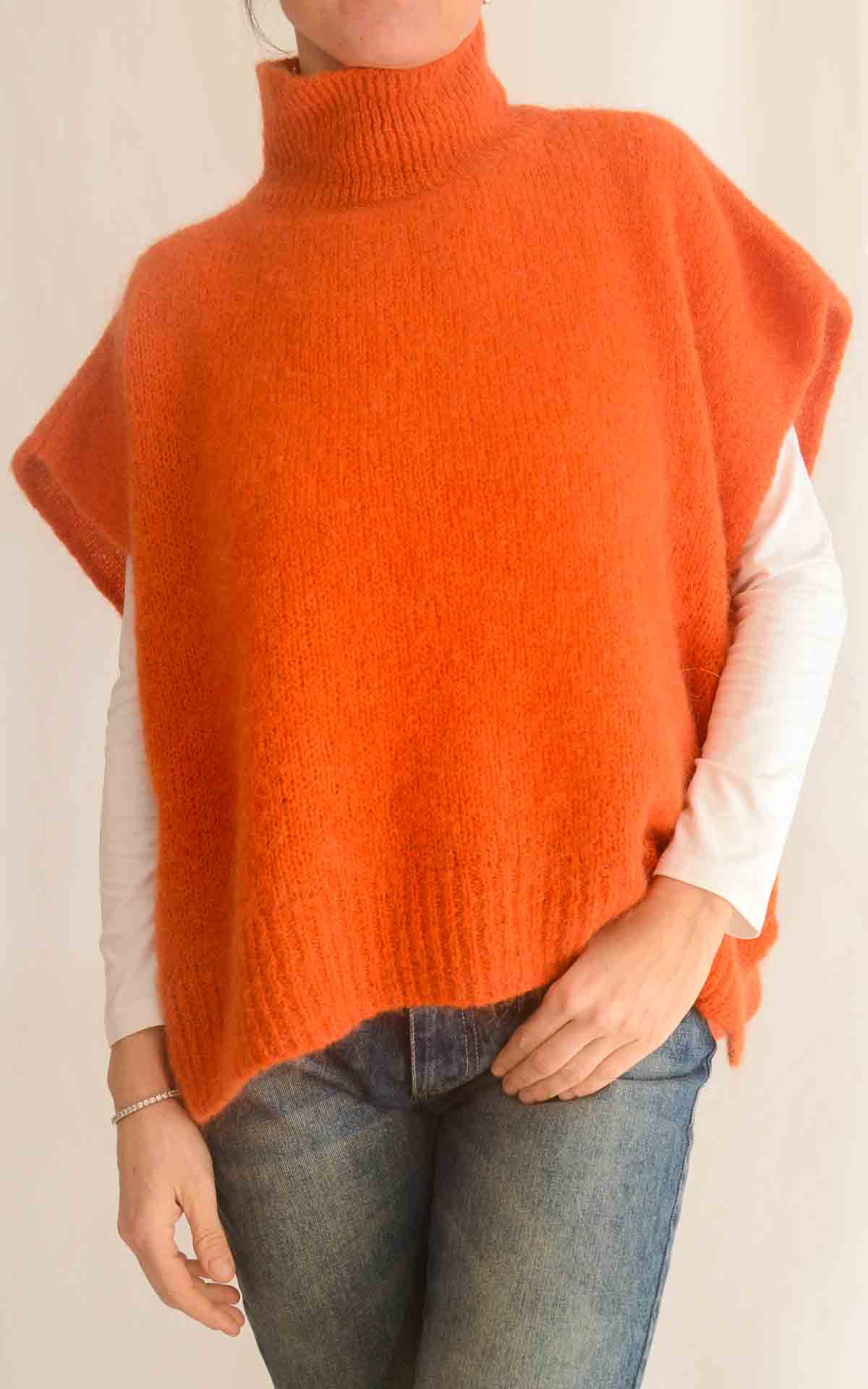 OFF-ON - Gilet lupetto over - ARANCIO
