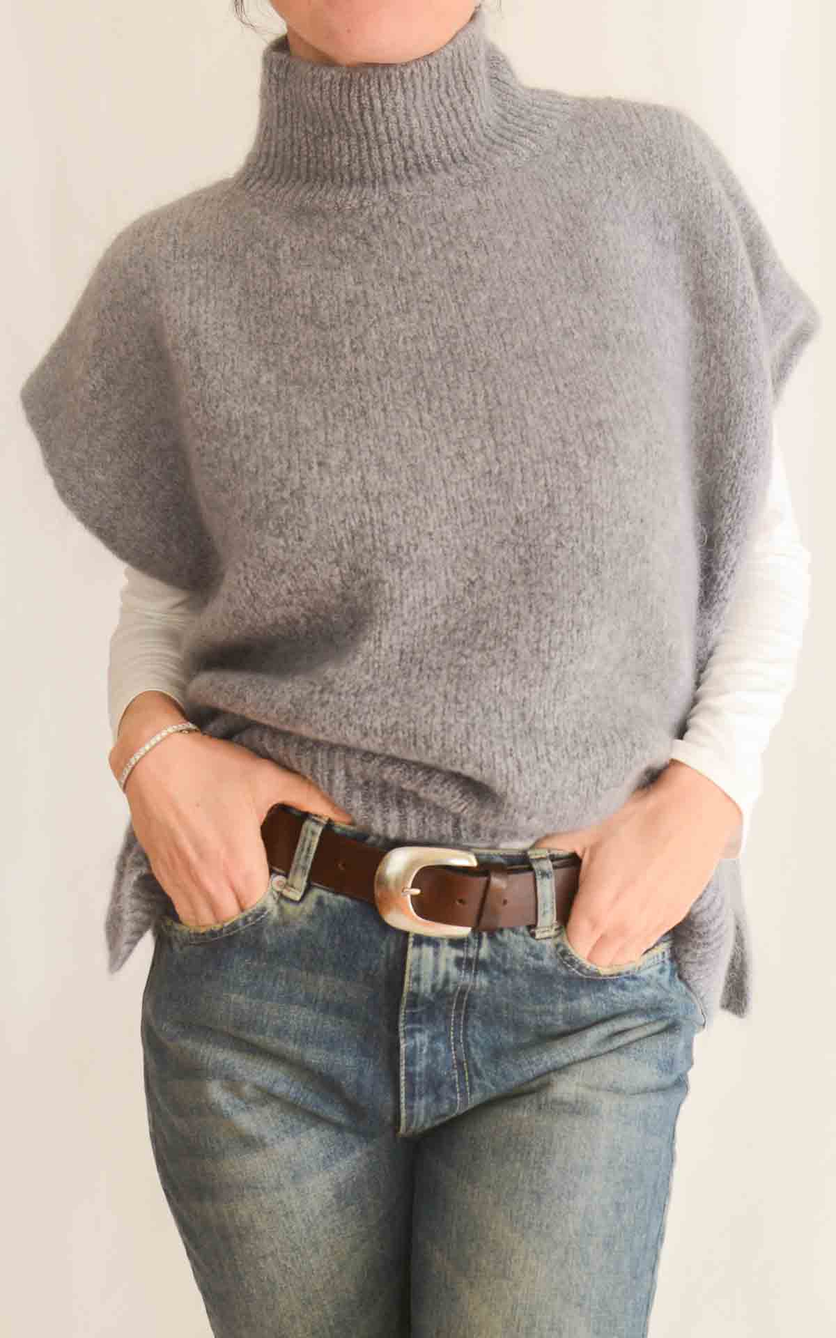 OFF-ON - Gilet lupetto over - GRIGIO