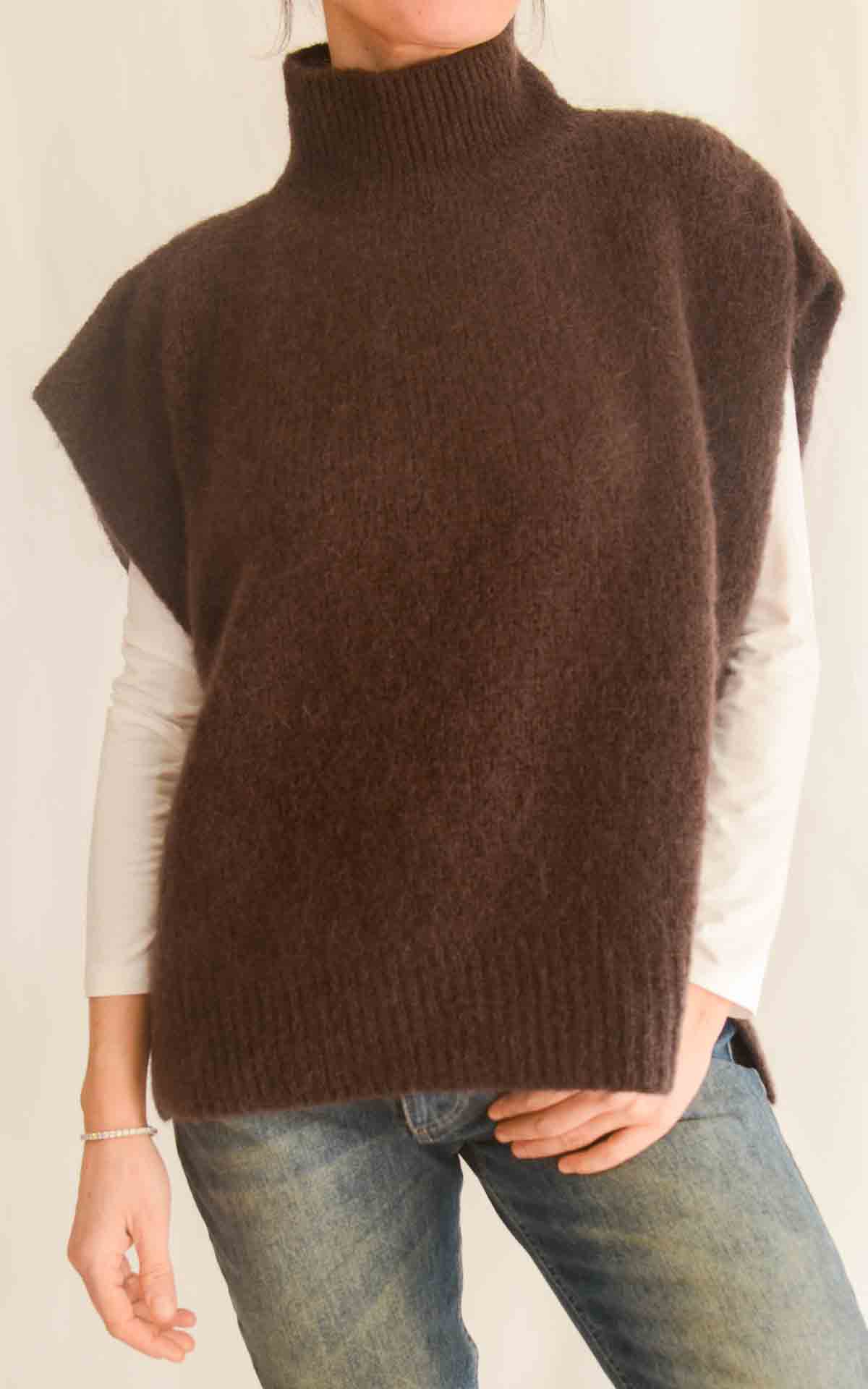 OFF-ON - Gilet lupetto over - MORO