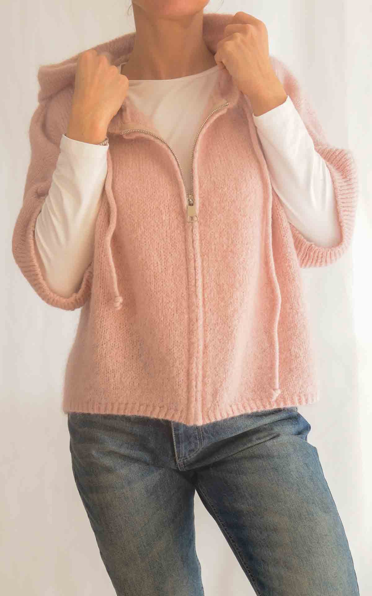 OFF-ON – Gilet con cappuccio – ROSA