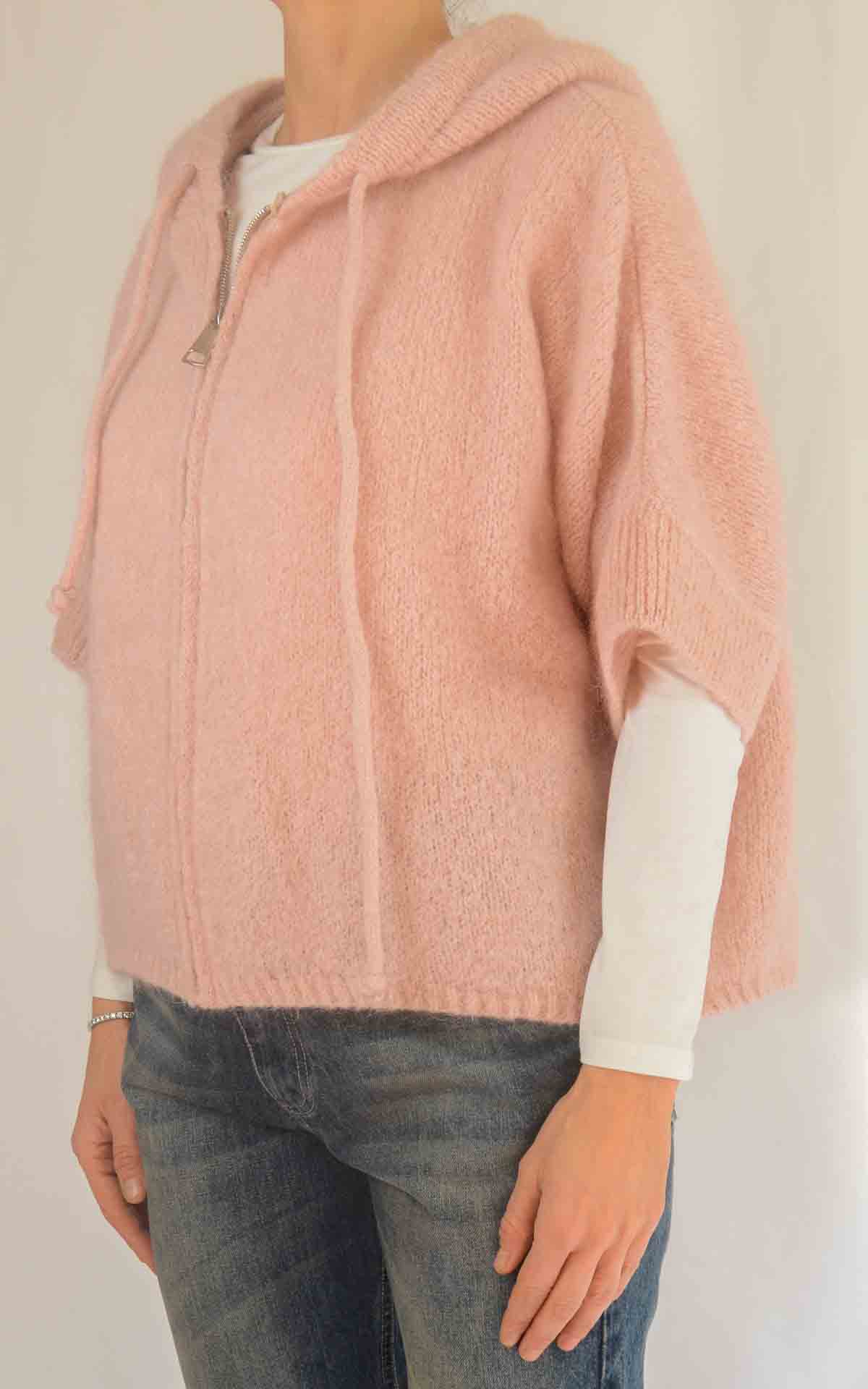 OFF-ON – Gilet con cappuccio – ROSA