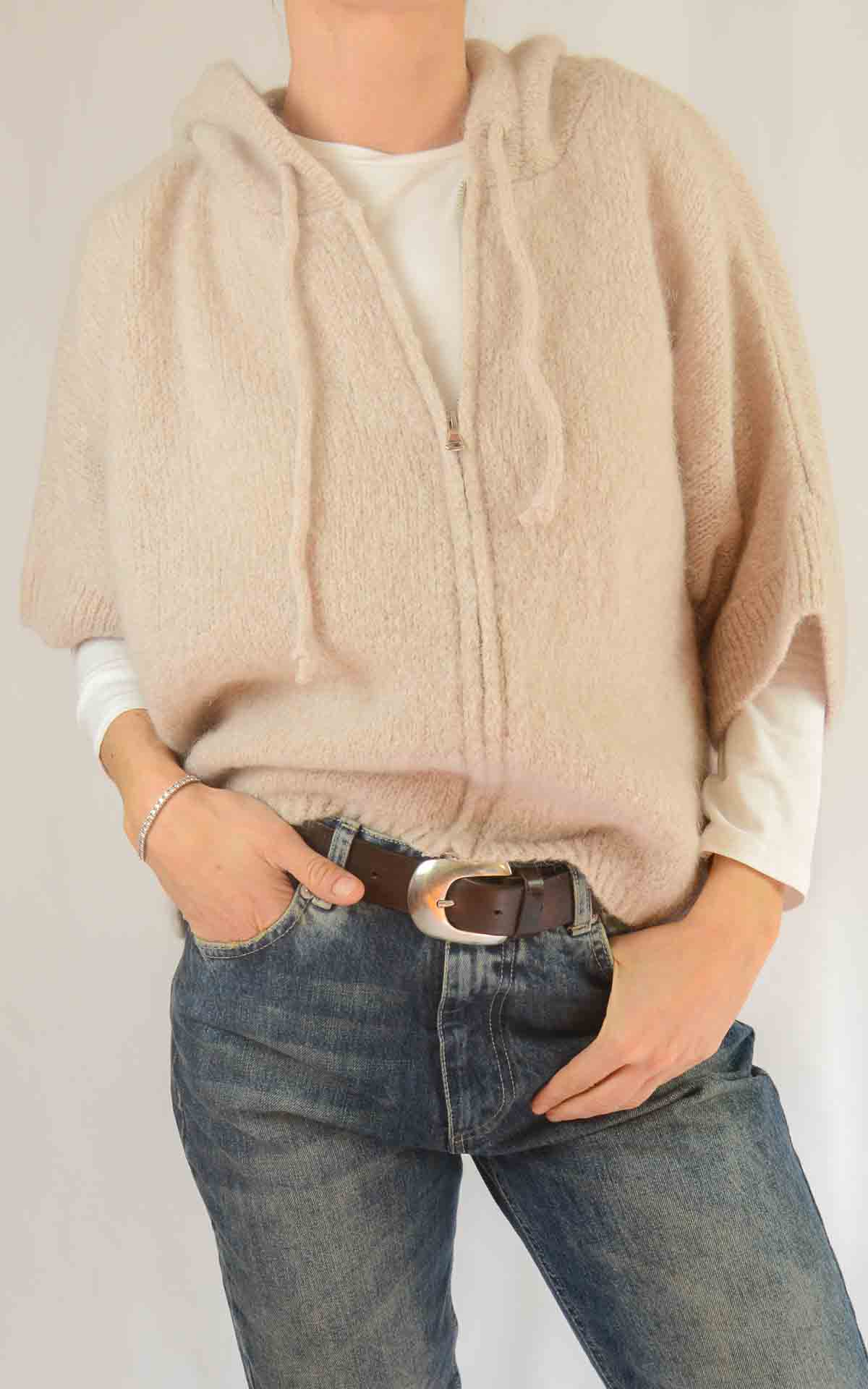 OFF-ON – Gilet con cappuccio – BEIGE