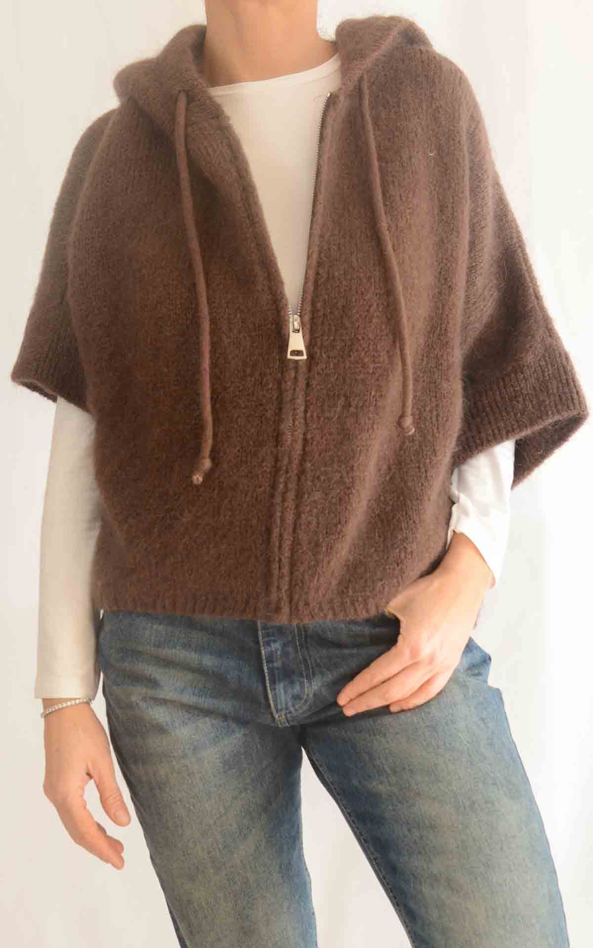 OFF-ON – Gilet con cappuccio – MARRONE