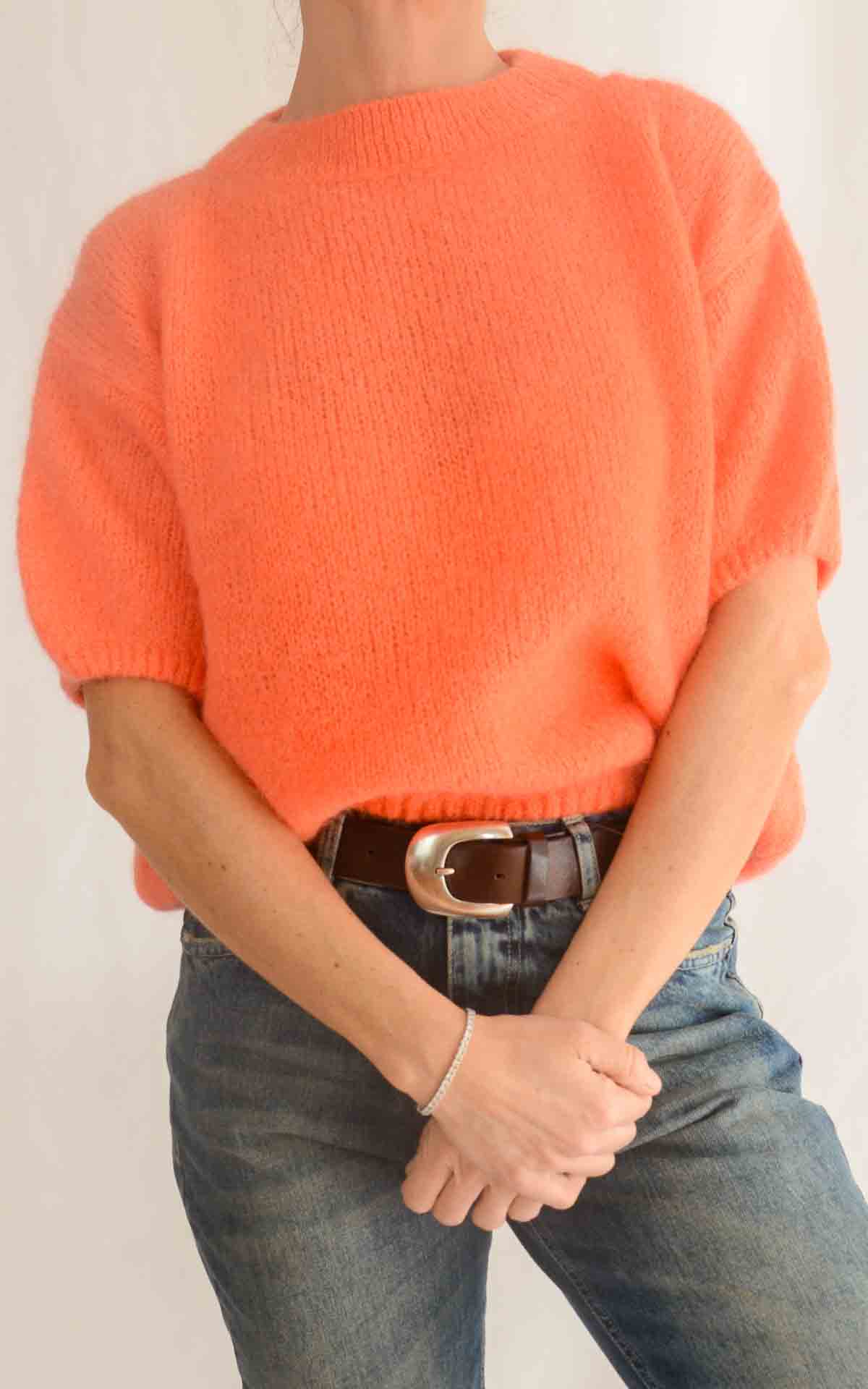 OFF-ON- Maglia mezza manica - ARANCIO NEON