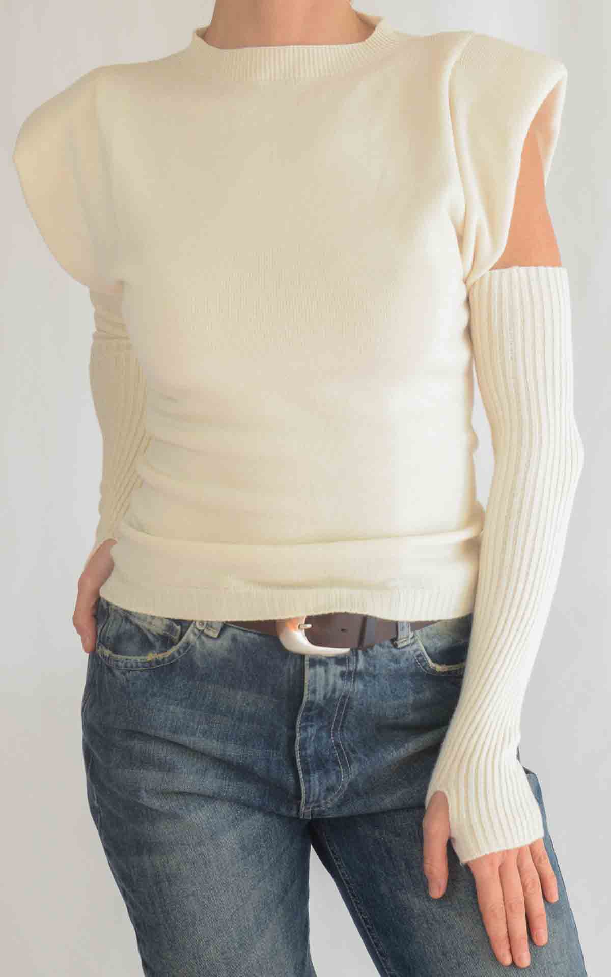 SUSYMIX - Maglia con manicotti - CREMA