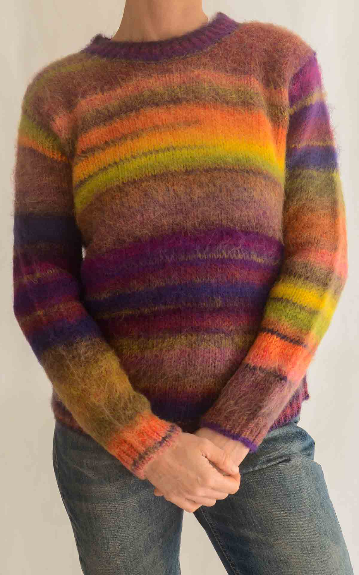 SUSYMIX – Maglia garzata multicolor – VIOLA/GIALLO