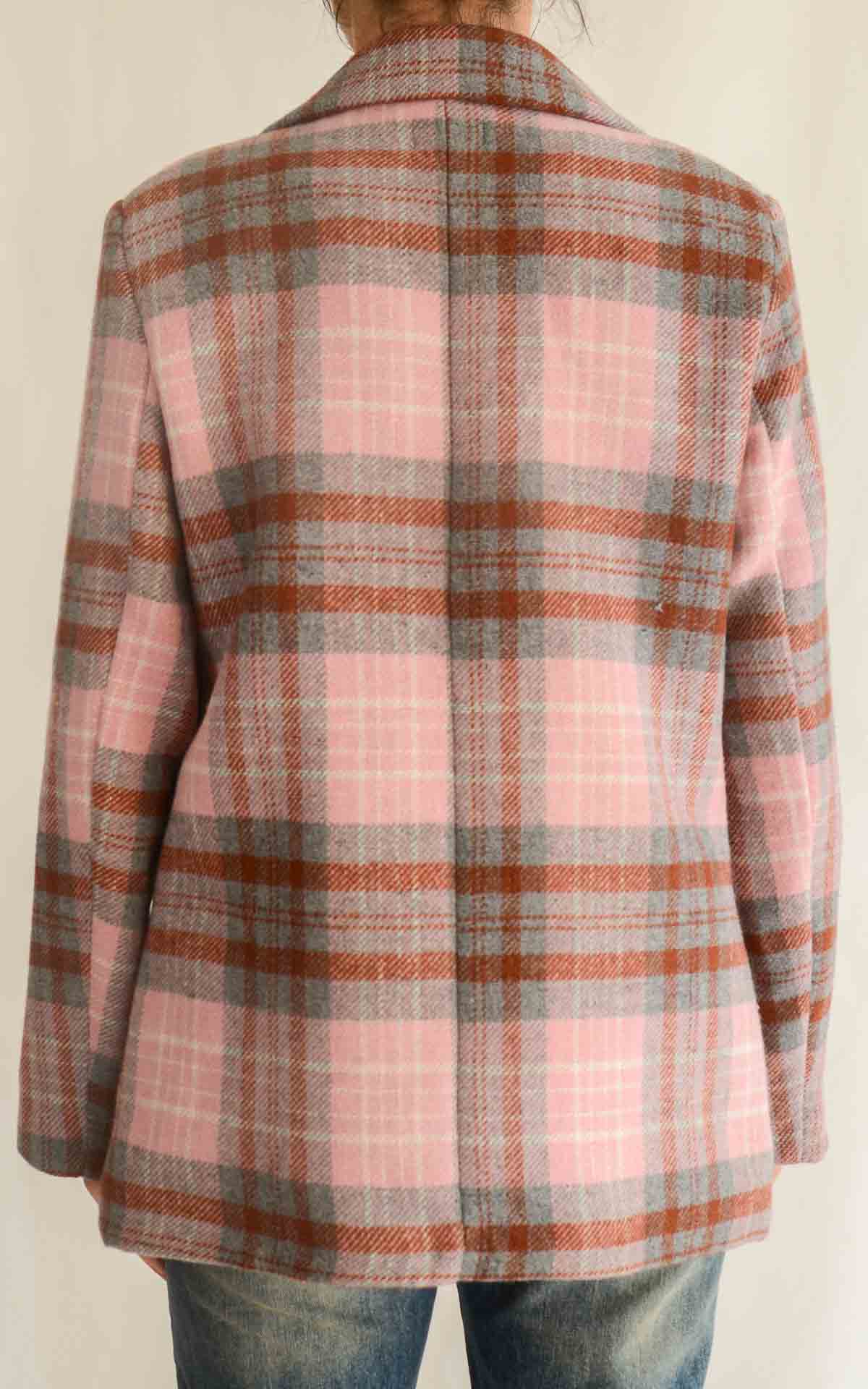 OFF-ON - Giacca check bottoni - ROSA