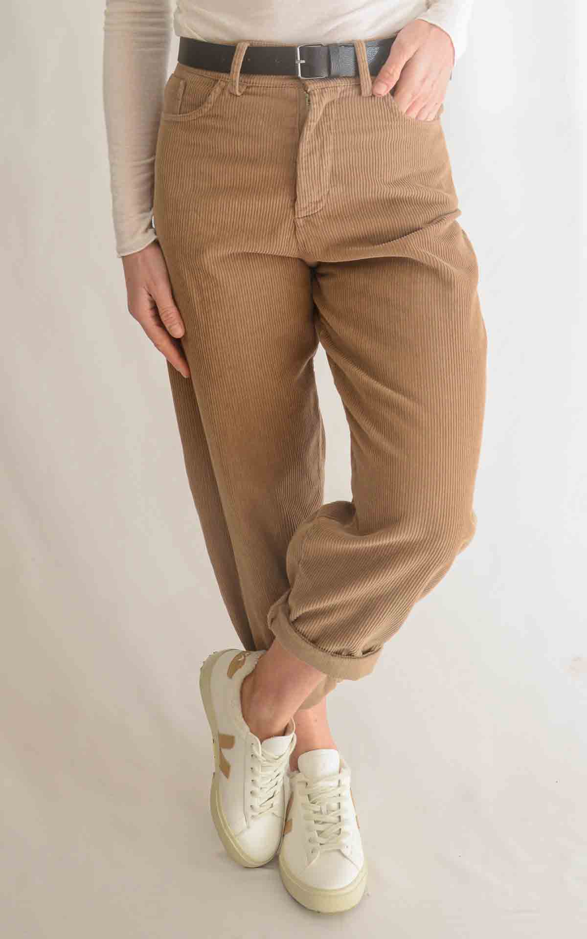 SUSYMIX – Pantalone ovetto velluto – CAMMELLO