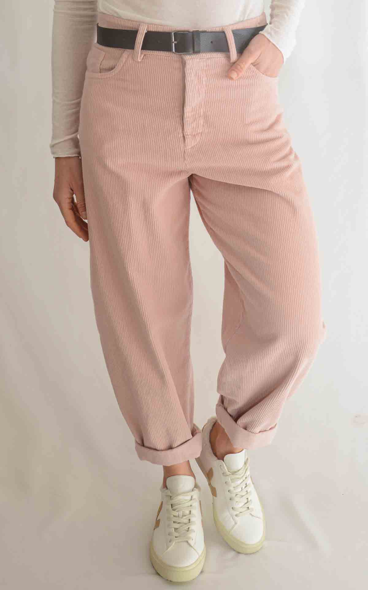 SUSYMIX - Pantalone ovetto velluto - ROSA