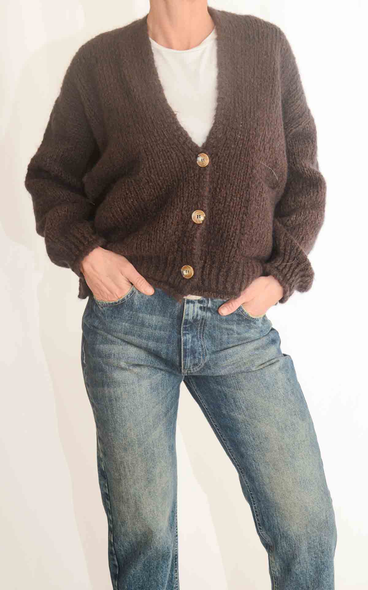 OFF-ON - Cardigan corto over - MORO