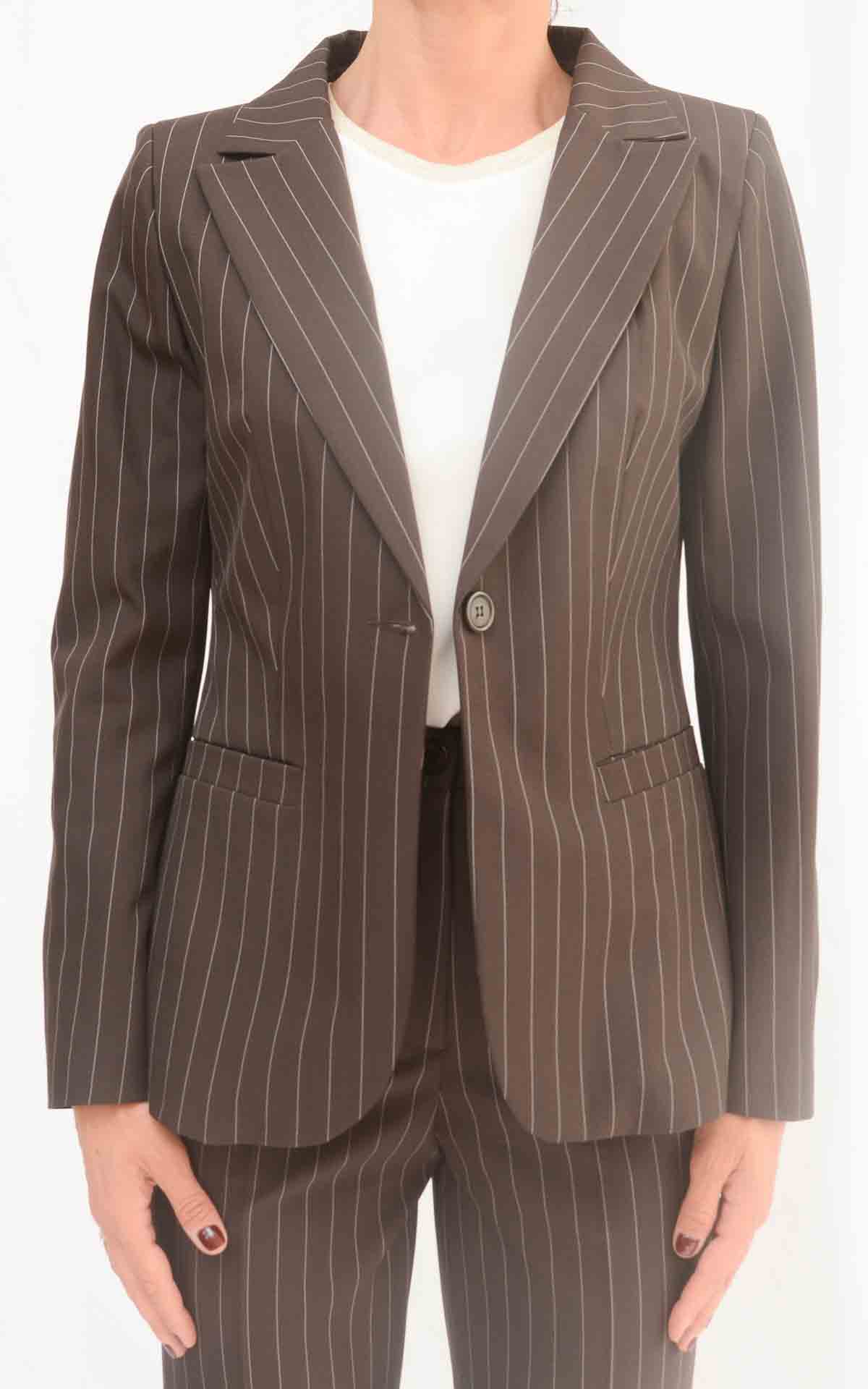 SUSY MIX – Completo gessato – MORO