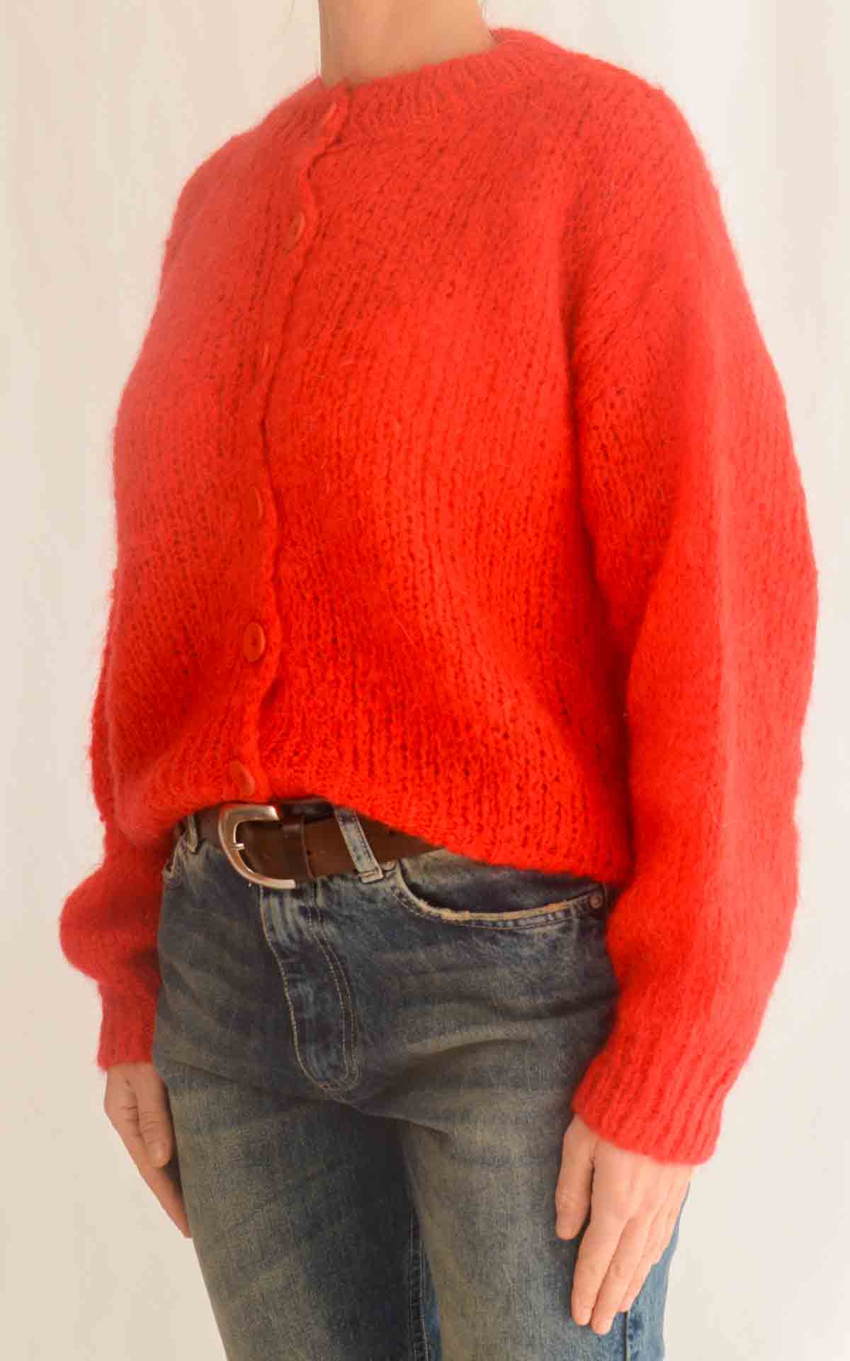 OFF-ON- Cardigan girocollo - ROSSO