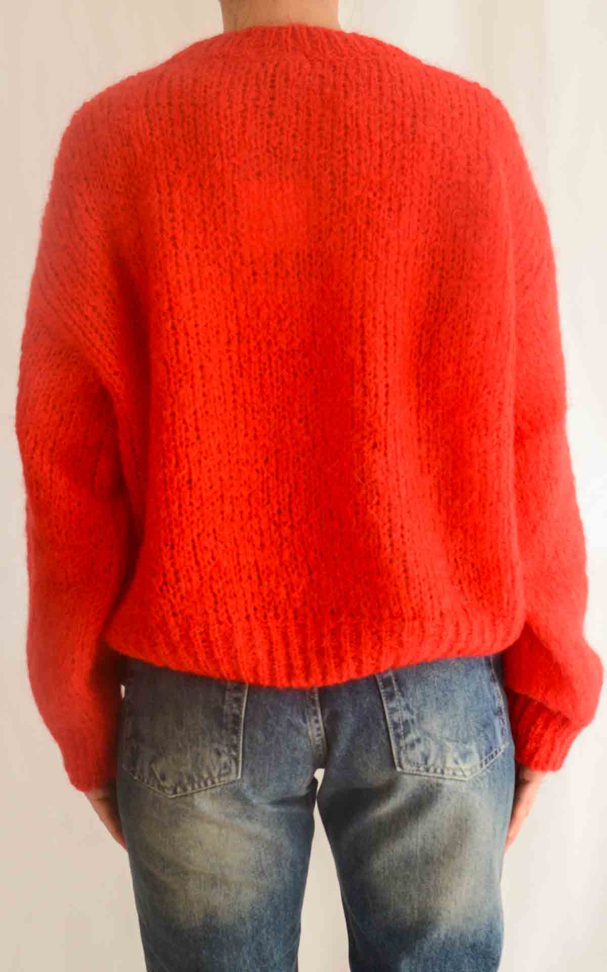 OFF-ON- Cardigan girocollo - ROSSO