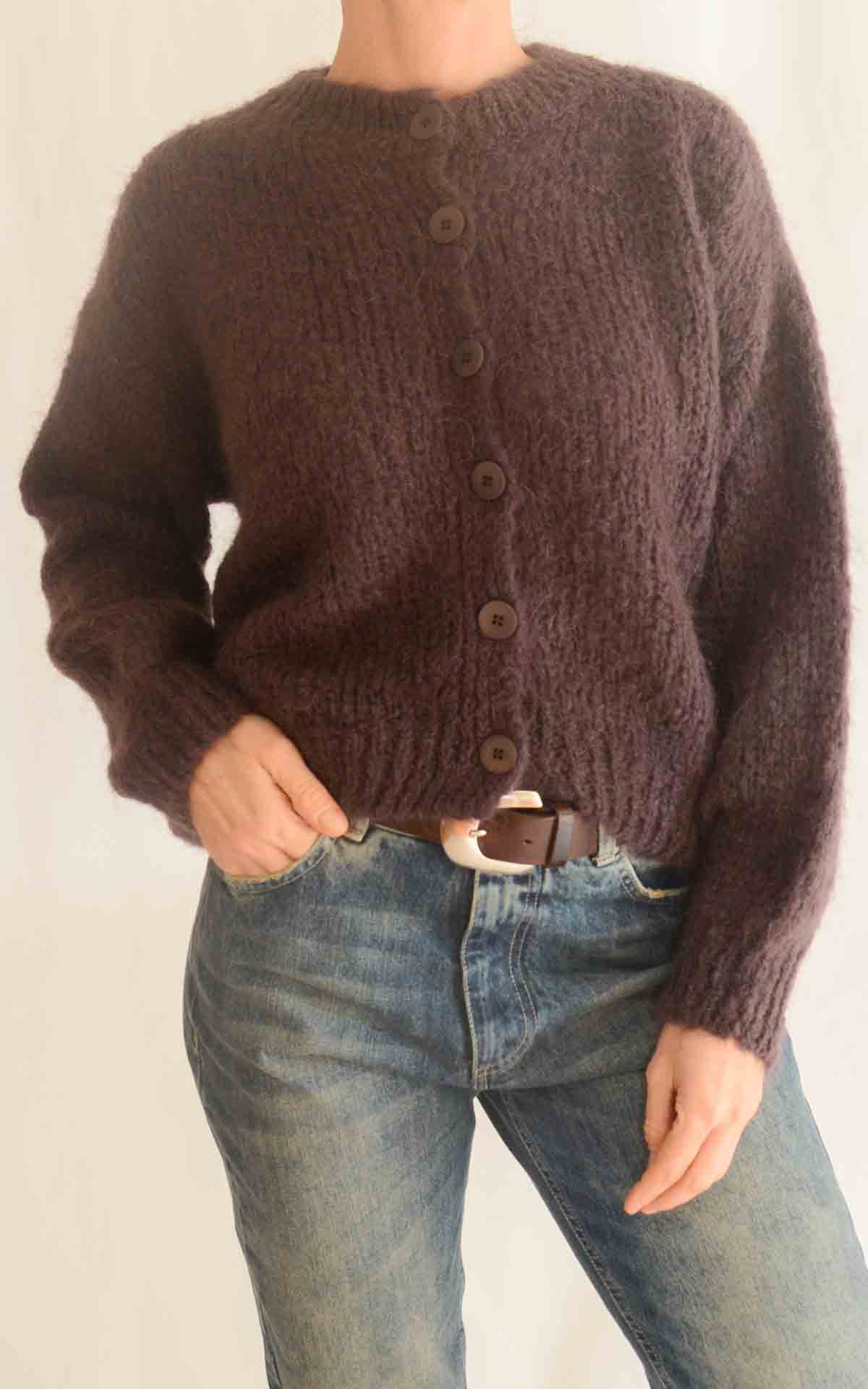 OFF-ON- Cardigan girocollo - MORO